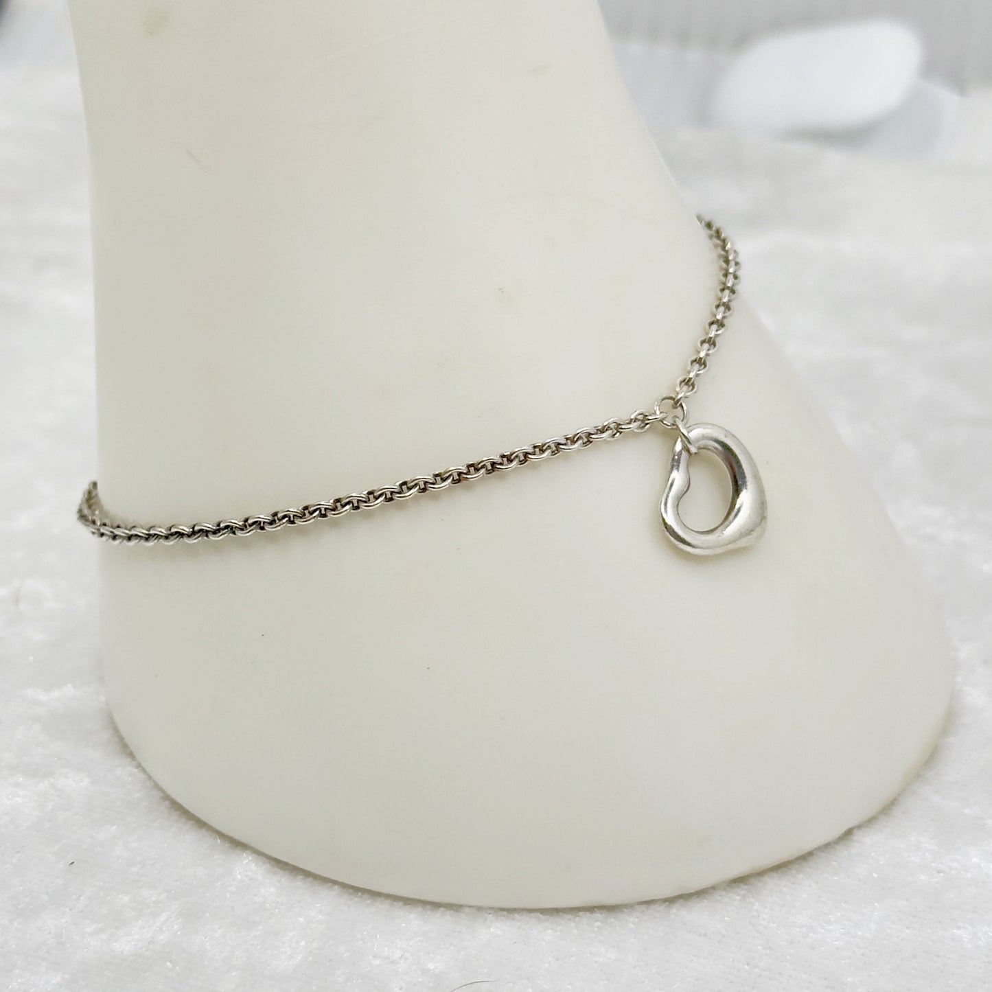 Tiffany & Co Elsa Peretti open heart charm chain bracelet - GM86