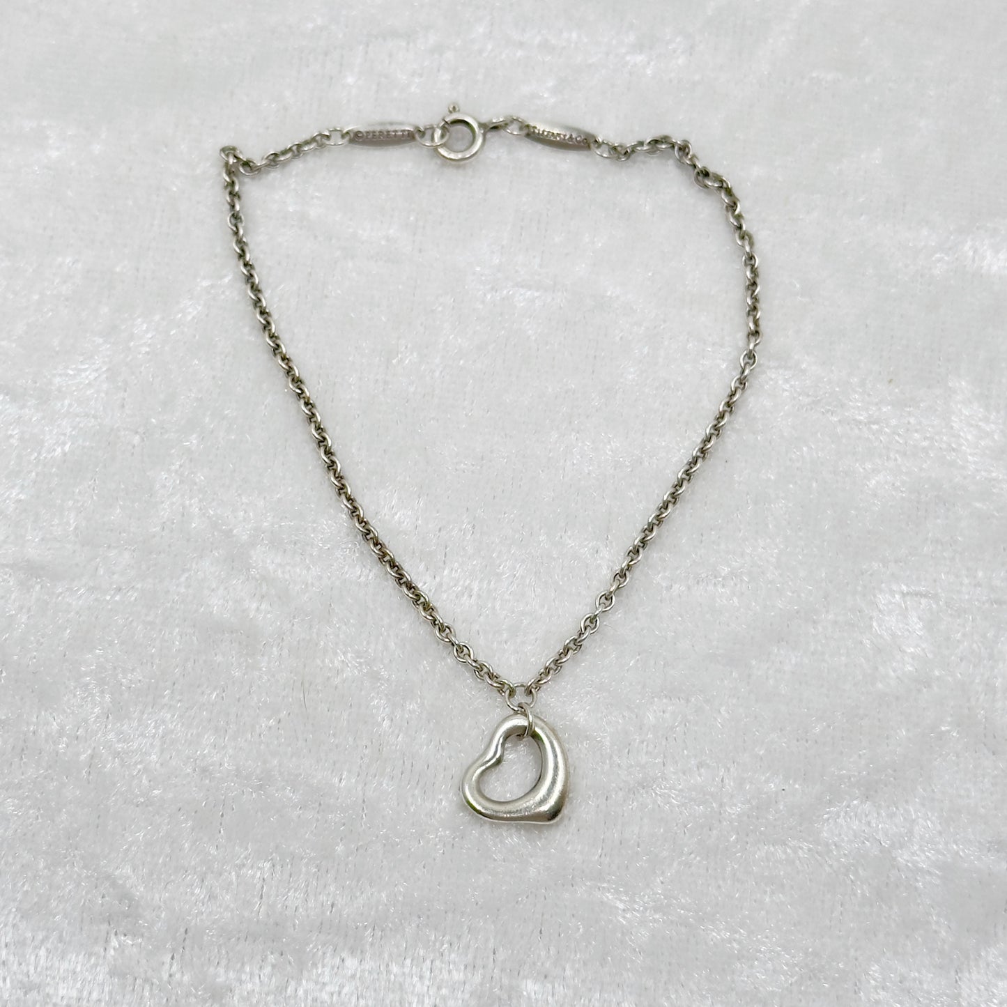 Tiffany & Co Elsa Peretti open heart charm chain bracelet - GM86
