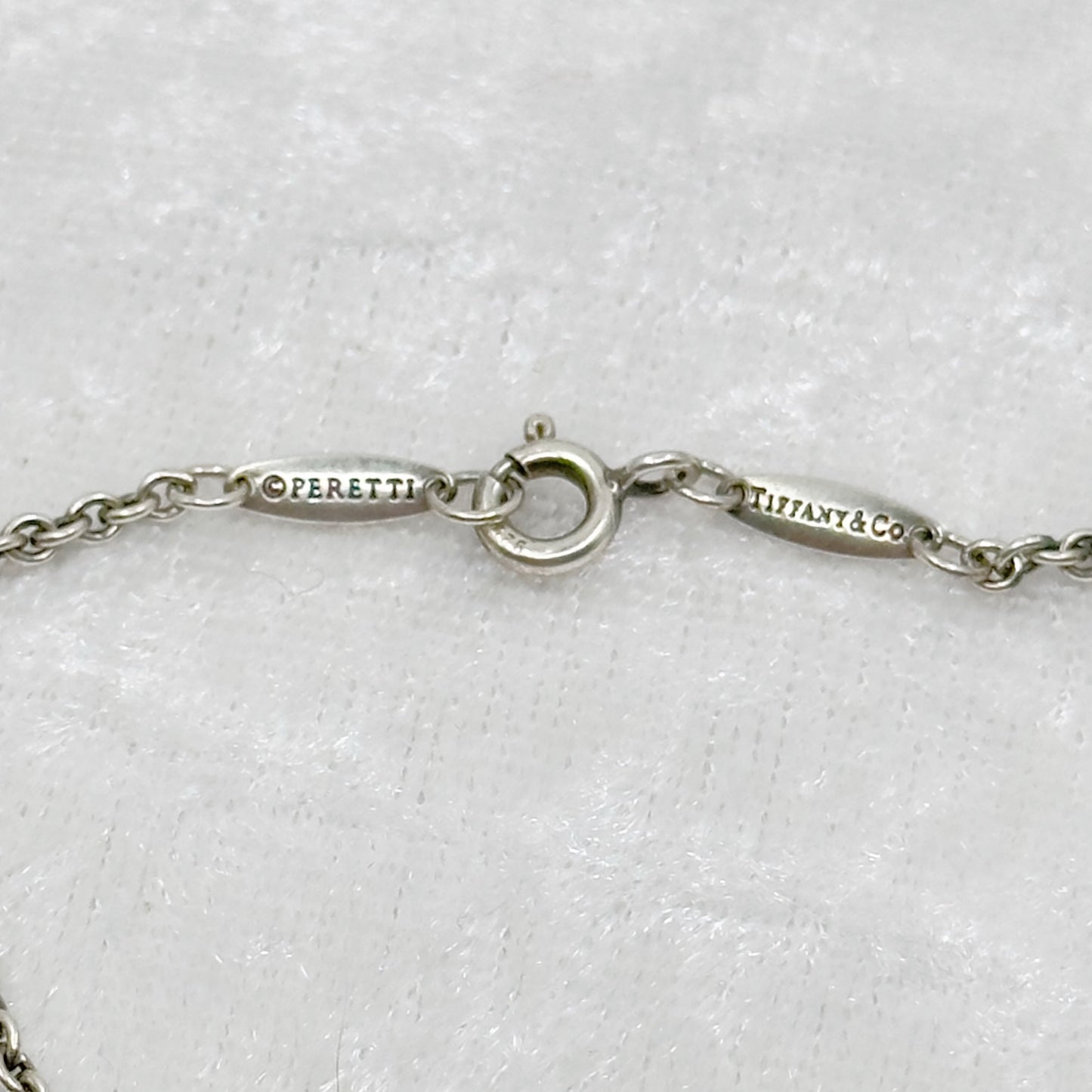 Tiffany & Co Elsa Peretti open heart charm chain bracelet - GM86