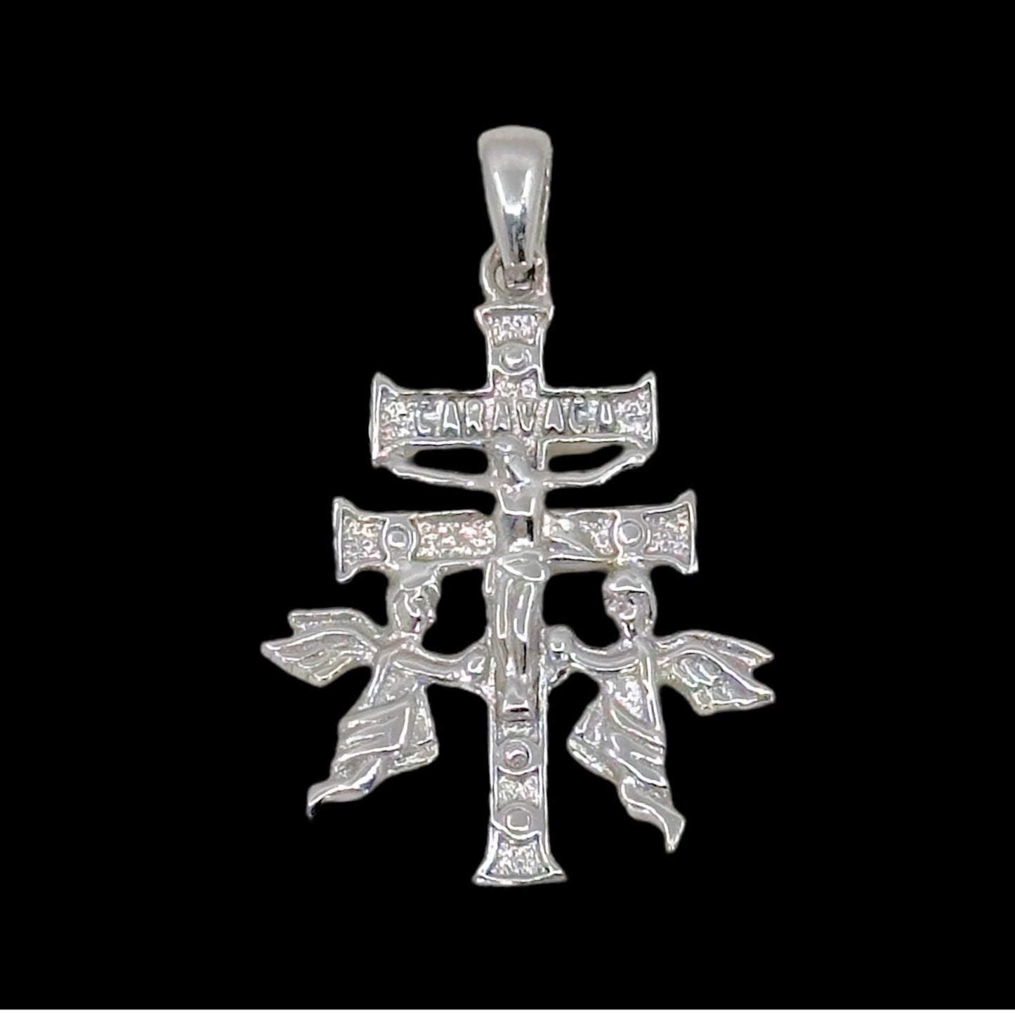 Sterling silver Caravaca cross pendant gm867