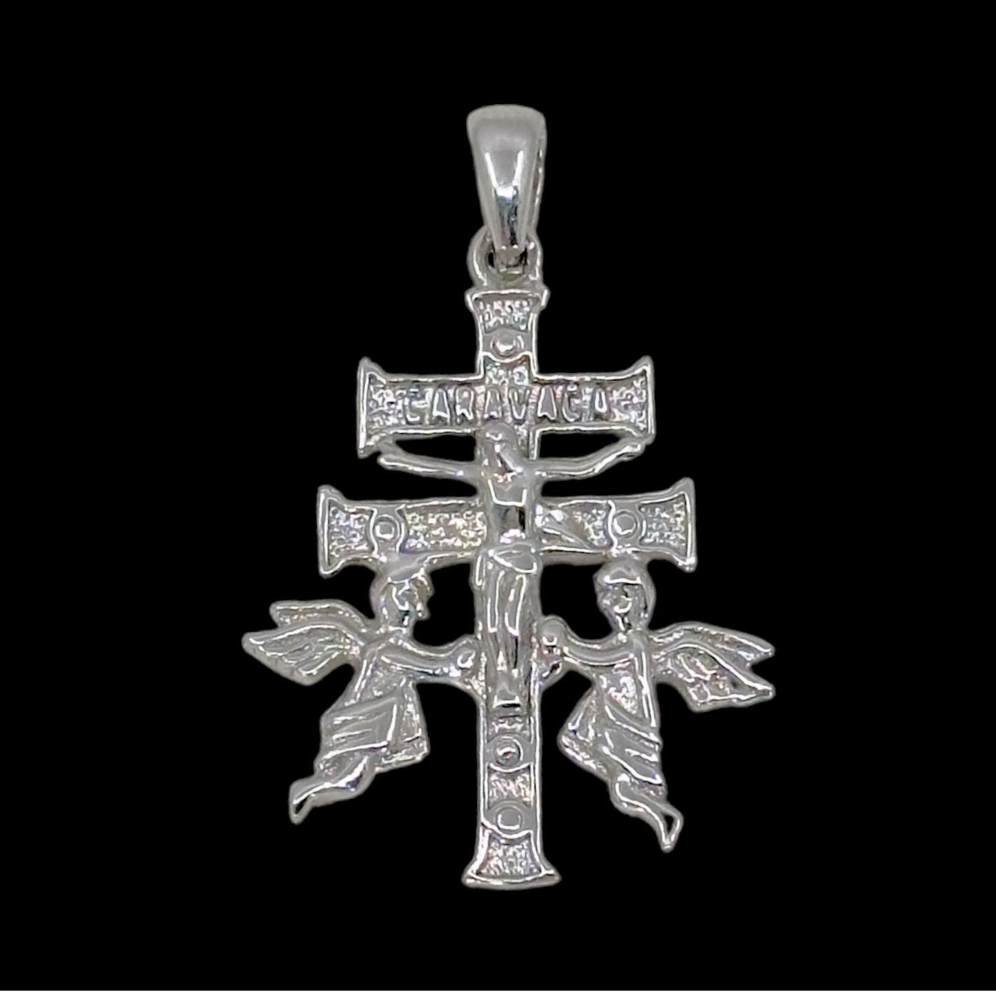 Sterling silver Caravaca cross pendant gm867