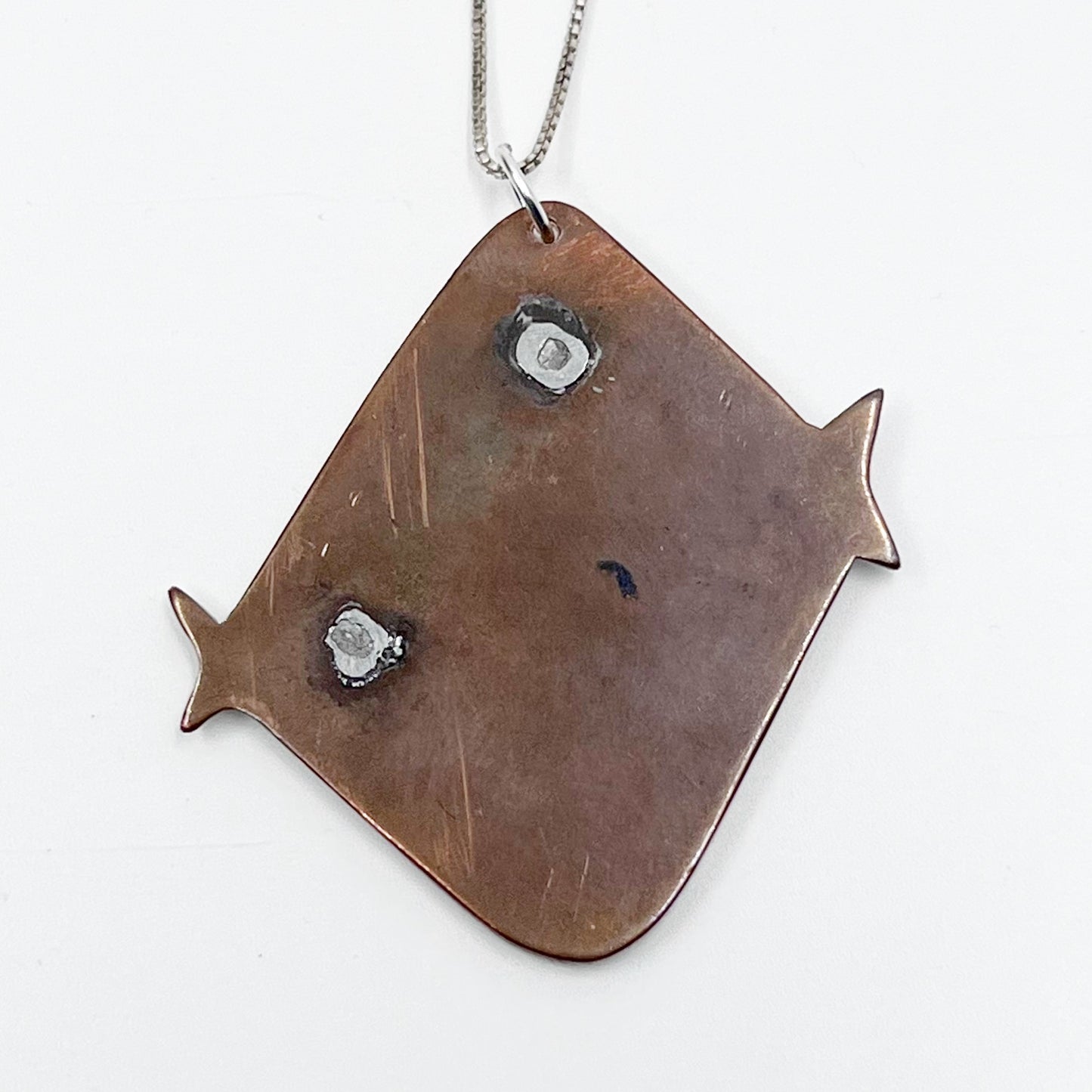 Mid Century sterling silver & bronze pendant - GM87