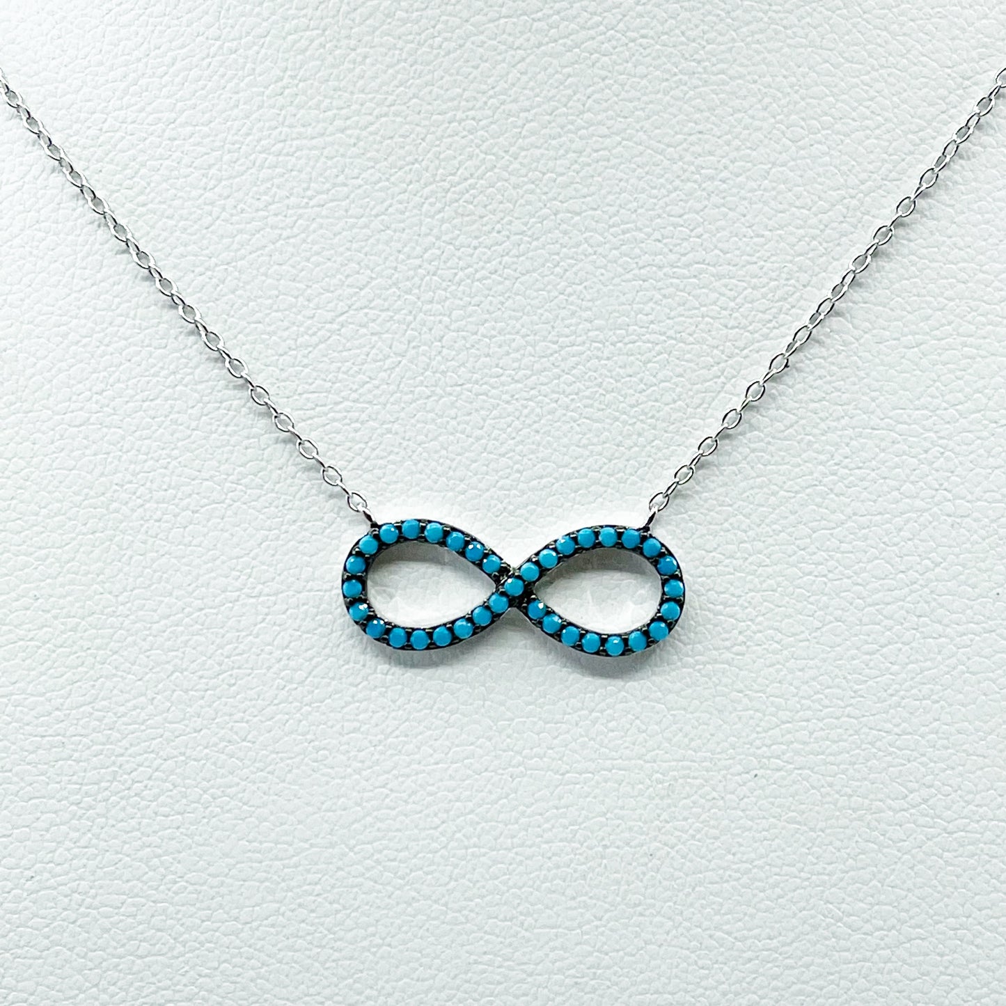 sterling silver turquoise infinity necklace GM875
