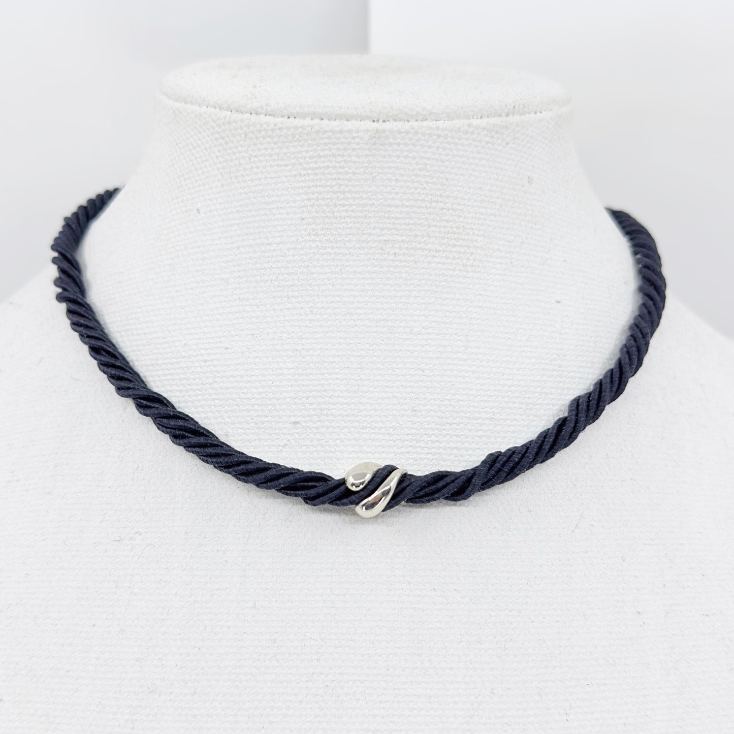 Sterling silver bead cord necklace GM877