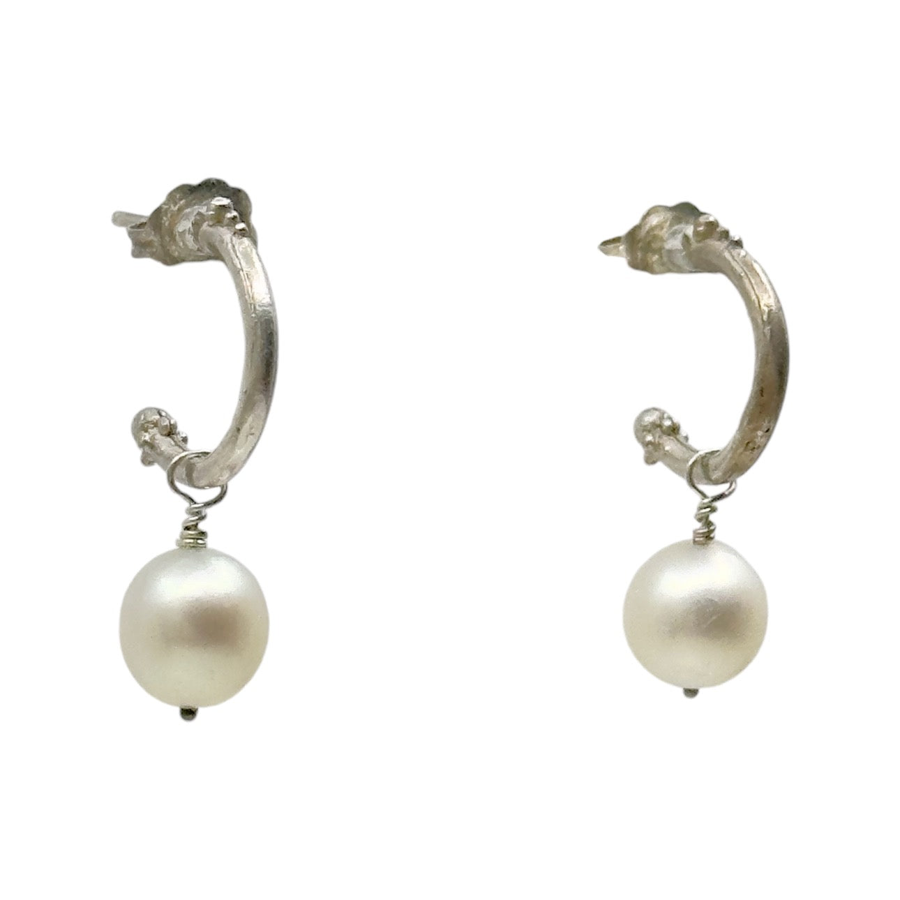 Hand made sterling silver pearl earrings gm881
