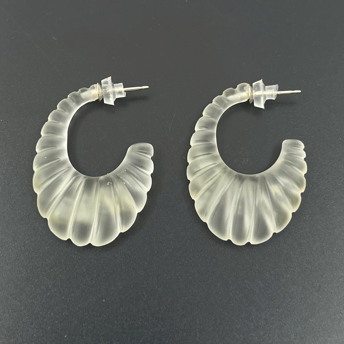 Sterling silver rock crystal hoop earrings