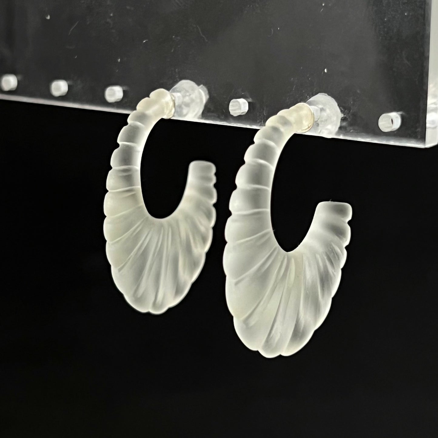 Sterling silver rock crystal hoop earrings