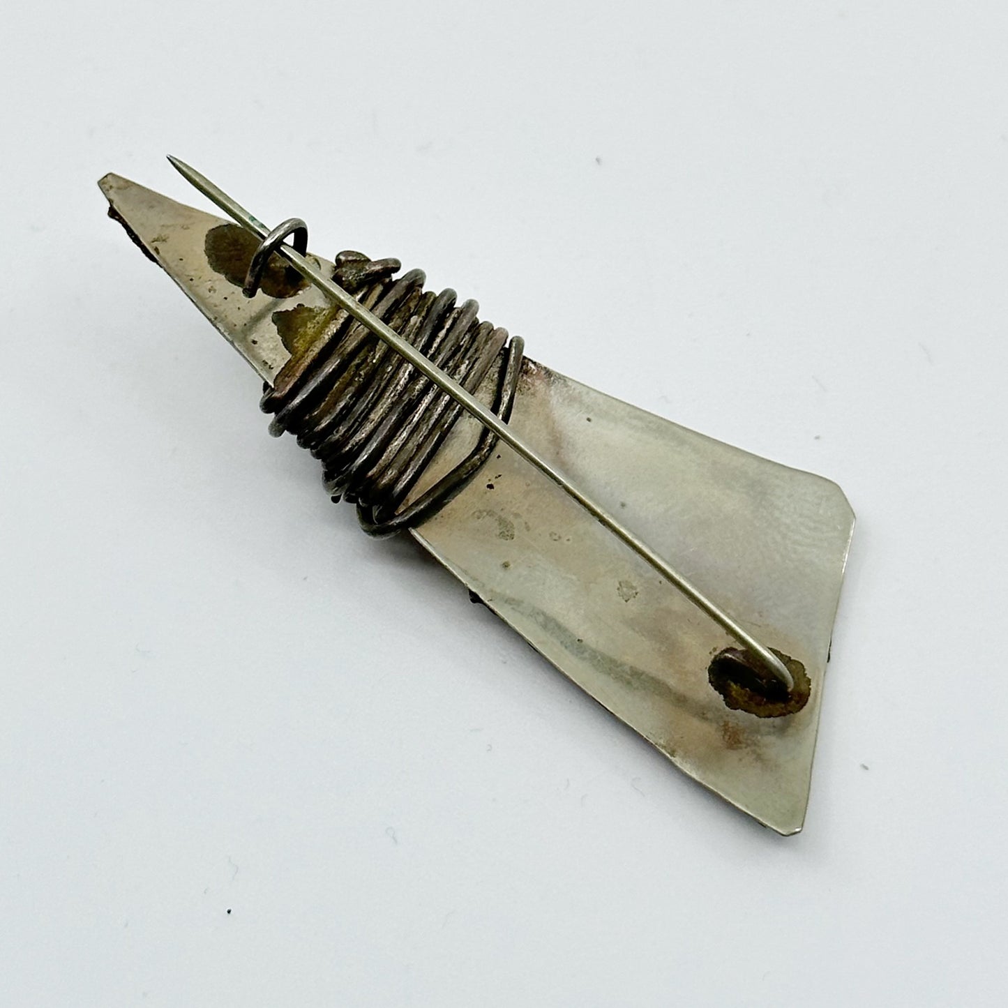 Mid Century sterling silver & Copper Brooch GM891