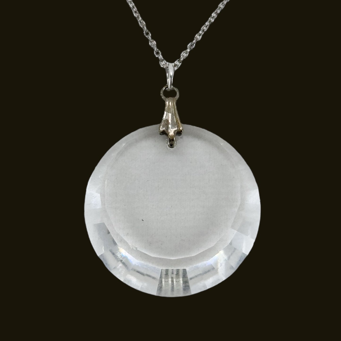 Vintage Sterling silver crystal pendant GM892