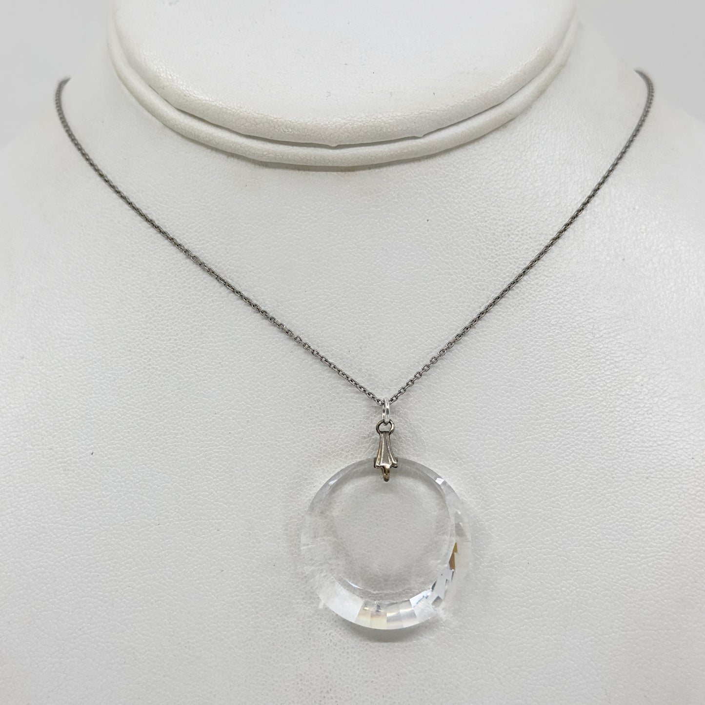 Vintage Sterling silver crystal pendant GM892