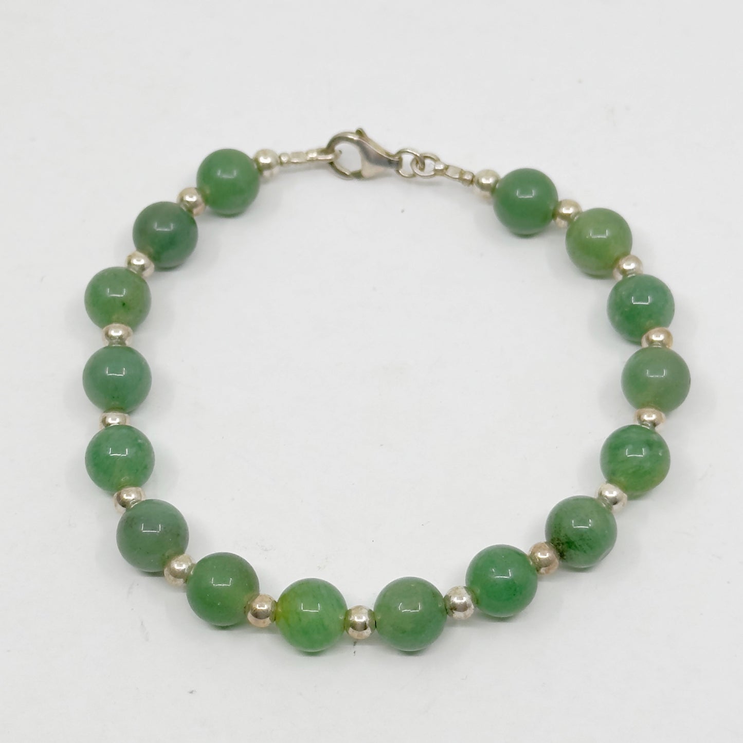 sterling silver aventurine bead bracelet GM895