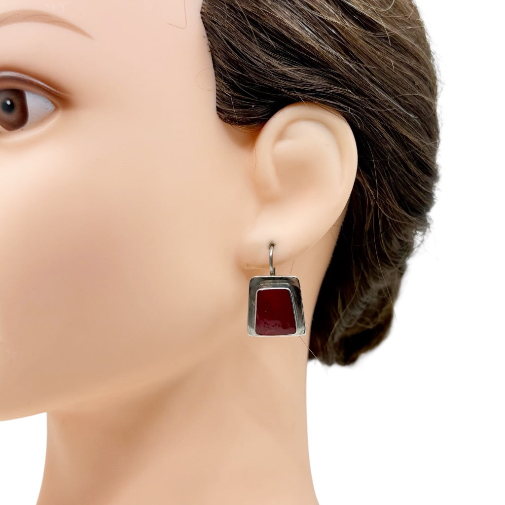 ATI sterling silver enamel earrings - GM896