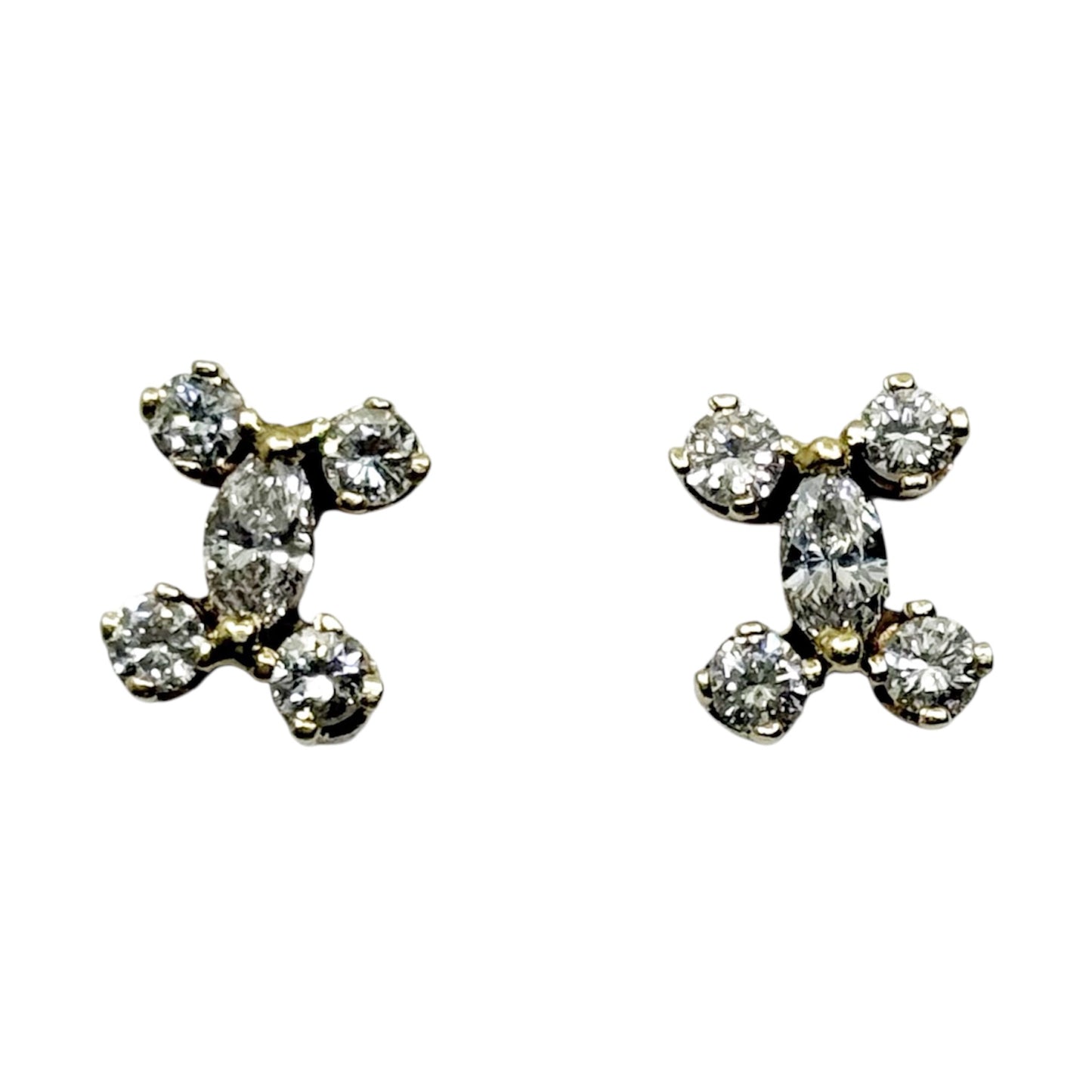 Hand Made 14k gold 1.25 carat diamond CC stud earrings - GM907