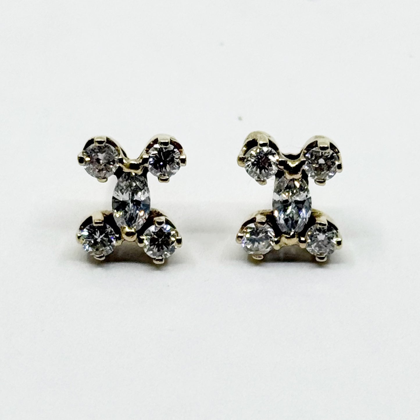 Hand Made 14k gold 1.25 carat diamond CC stud earrings - GM907