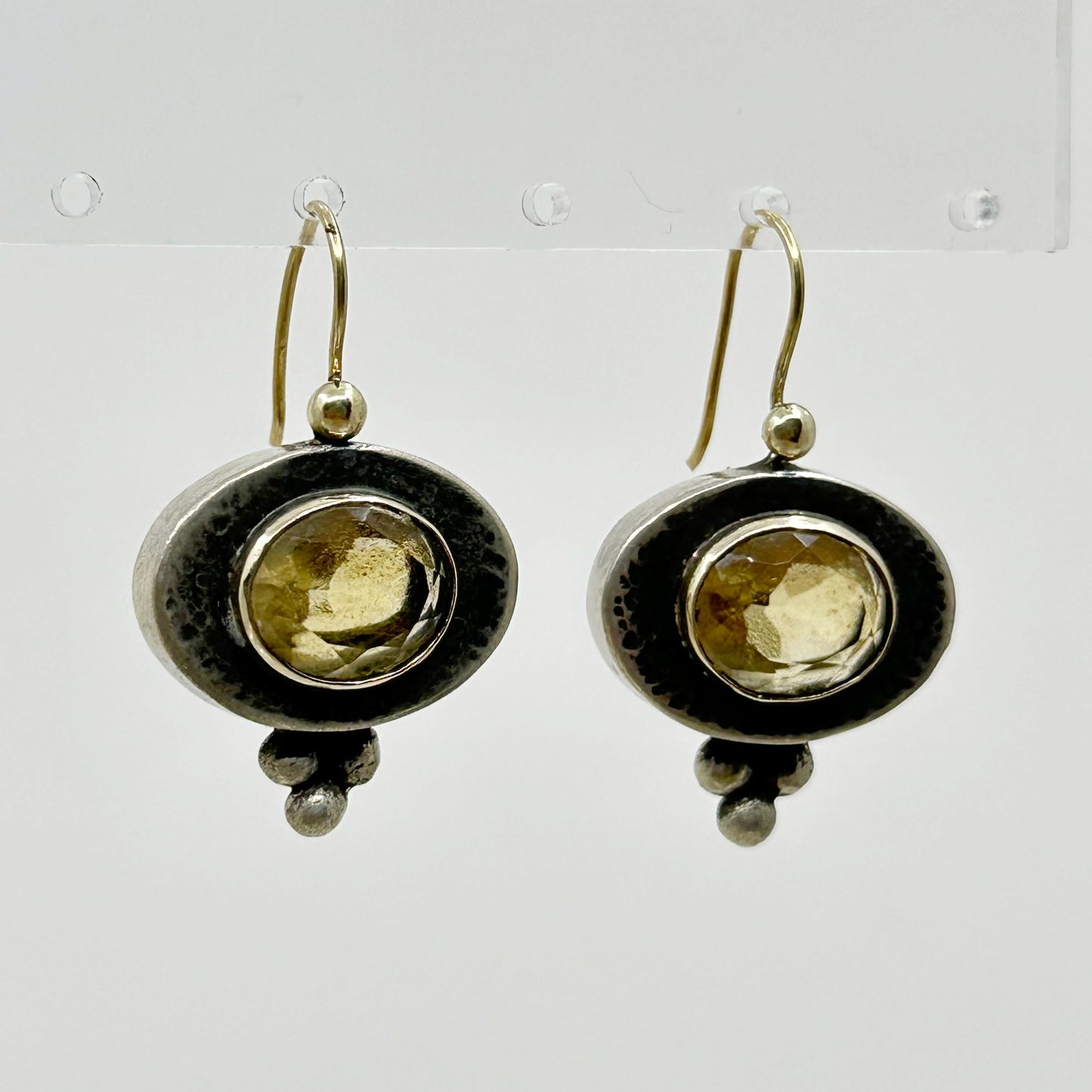 Hand Made 14k gold & Sterling silver citrine earrings GM911