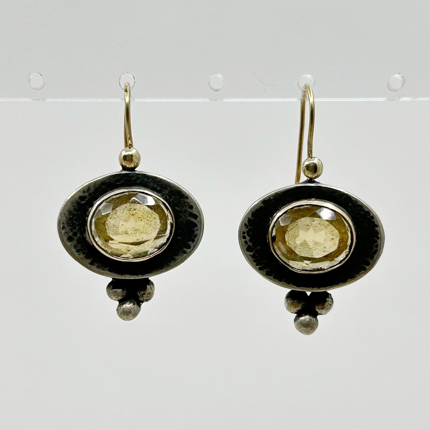 Hand Made 14k gold & Sterling silver citrine earrings GM911