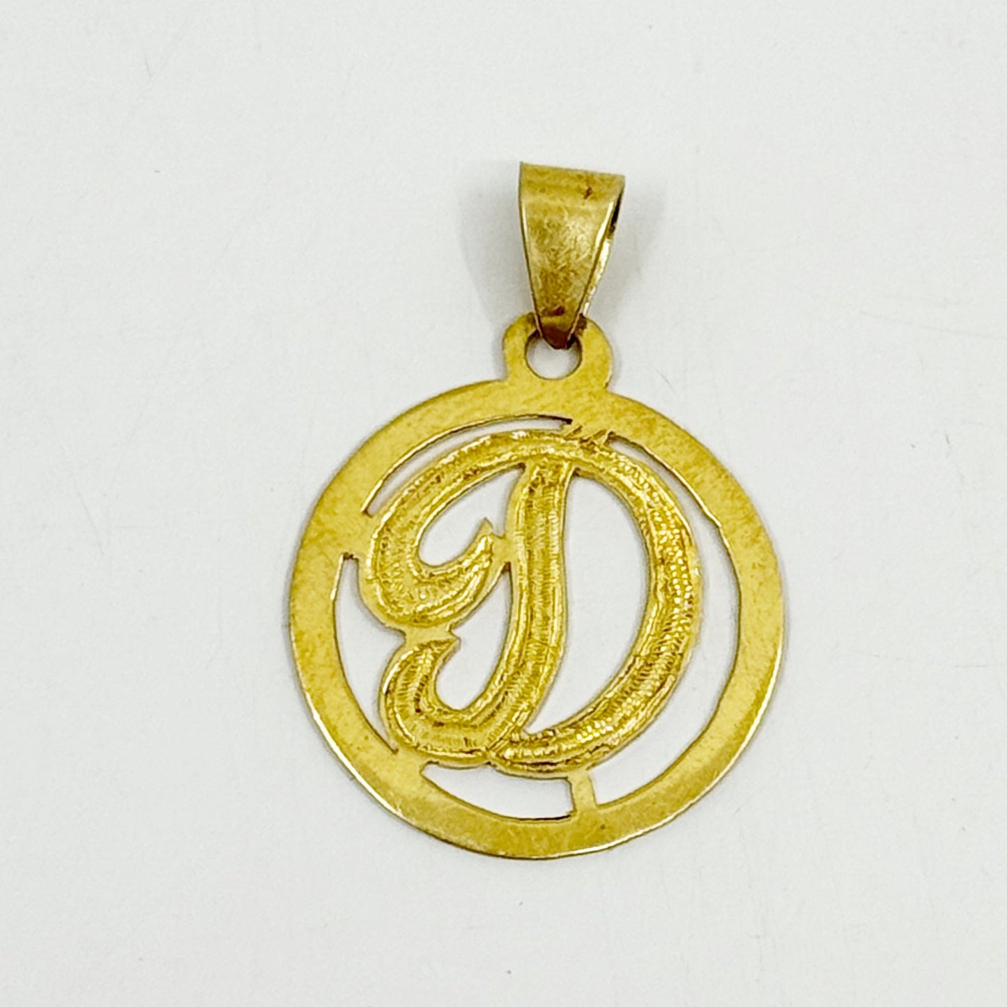 14k gold Vermeil sterling silver D initial letter pendant