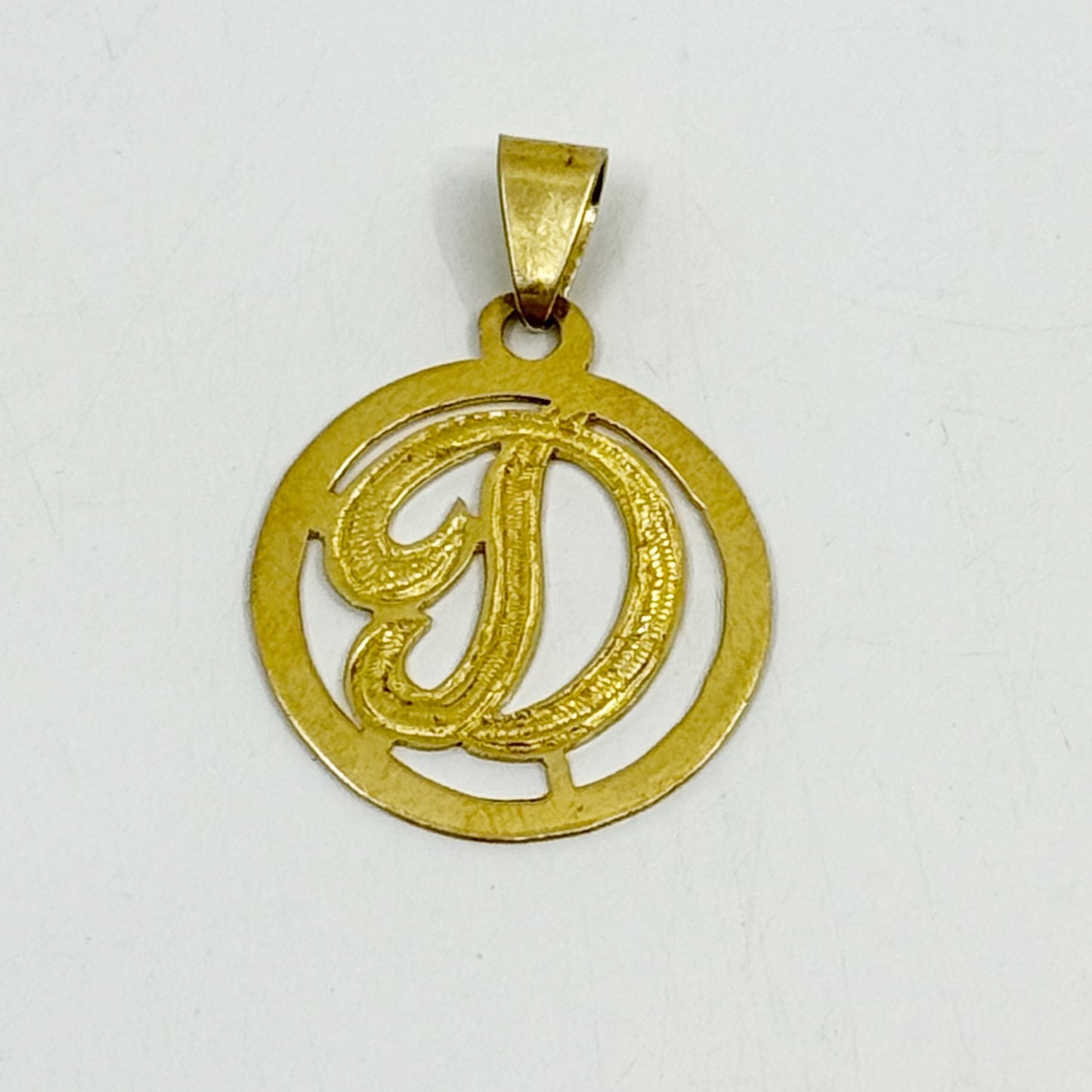 14k gold Vermeil sterling silver D initial letter pendant