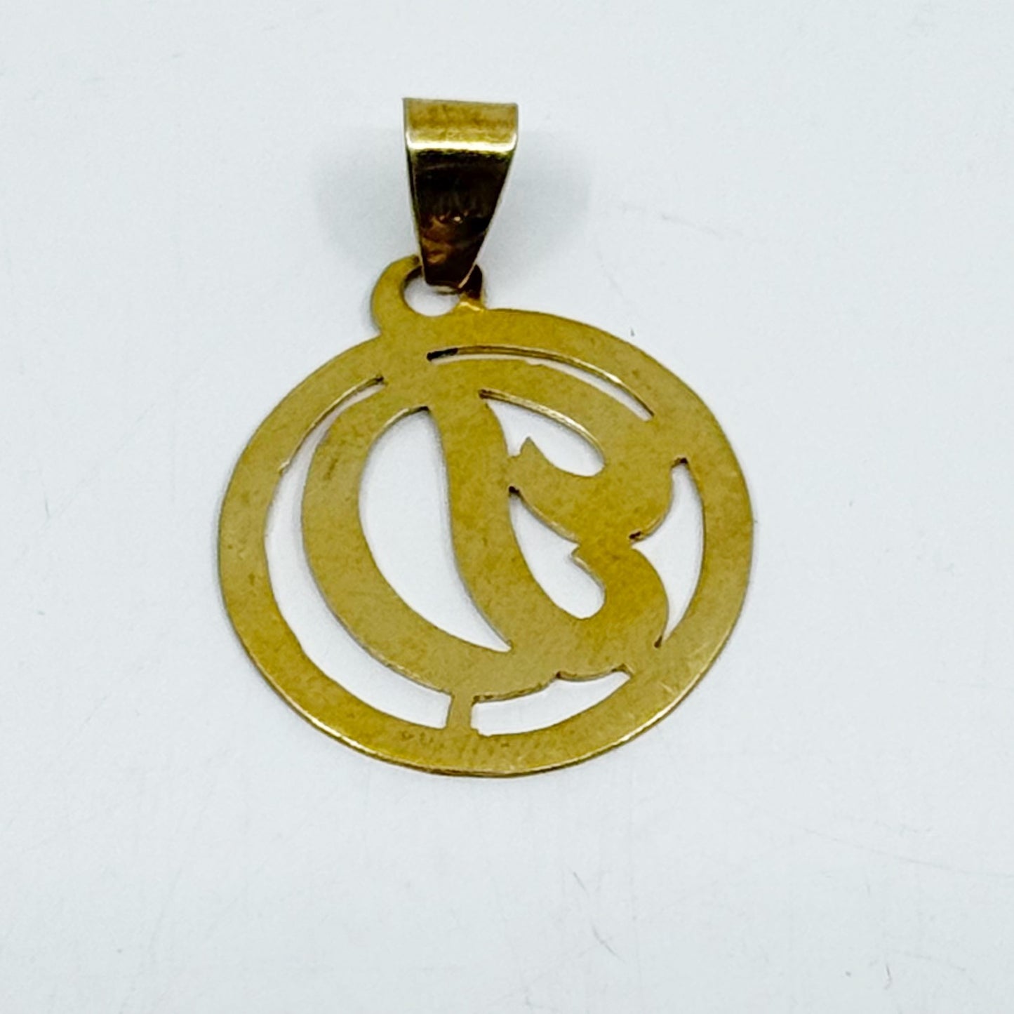 14k gold Vermeil sterling silver D initial letter pendant