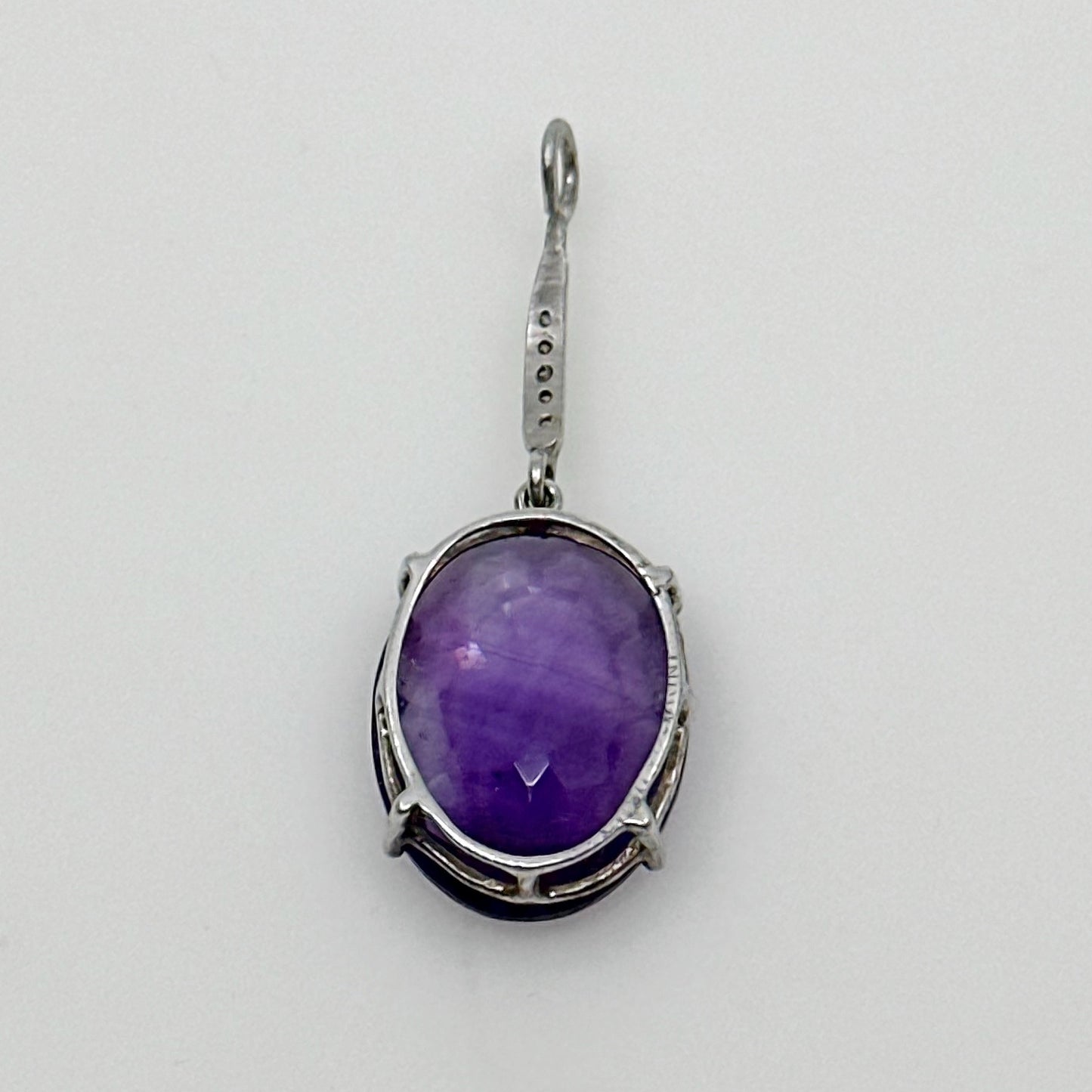 Sterling silver amethyst & diamond Pendant GM931