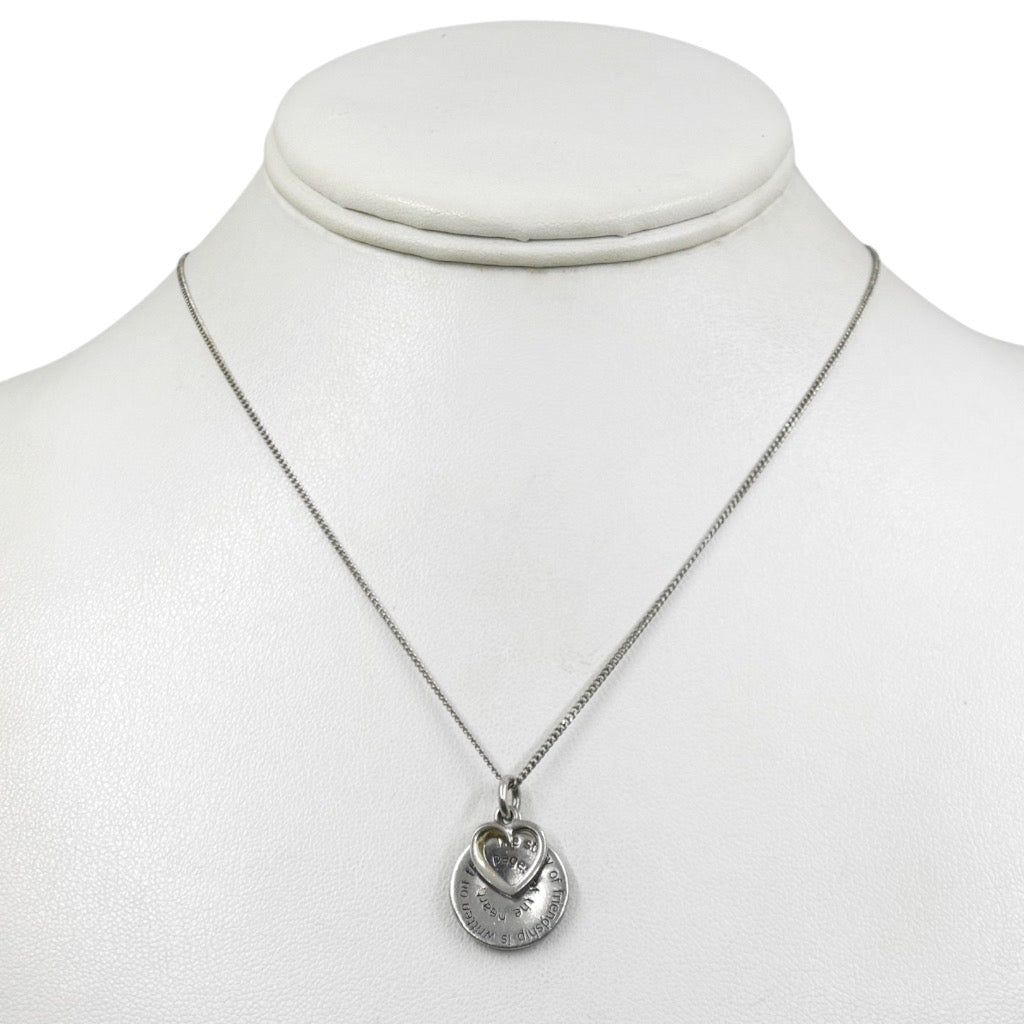 Sterling silver friendship quote pendant necklace - GM933