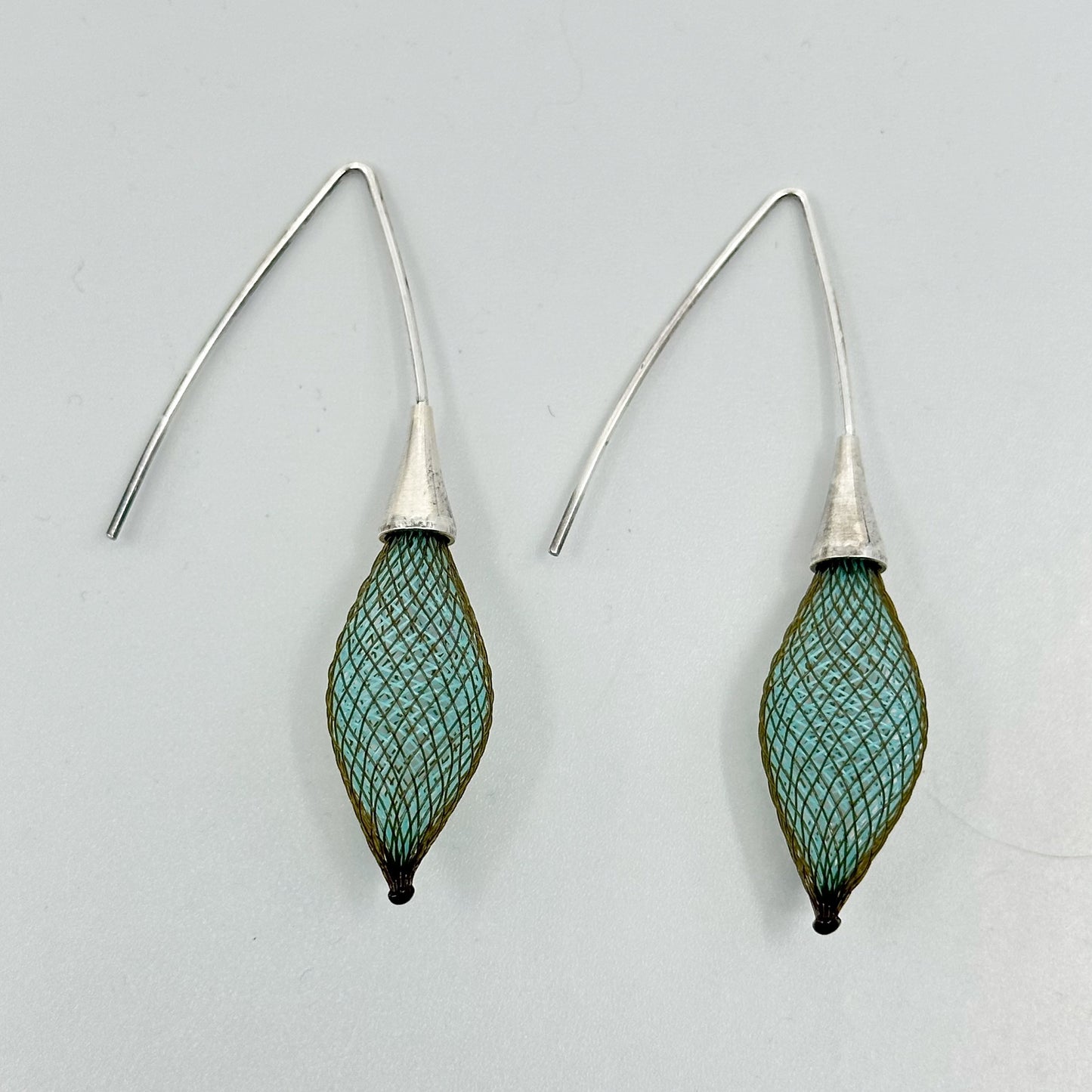 Dorine Decayeux Sterling silver nylon bulb earrings GM937