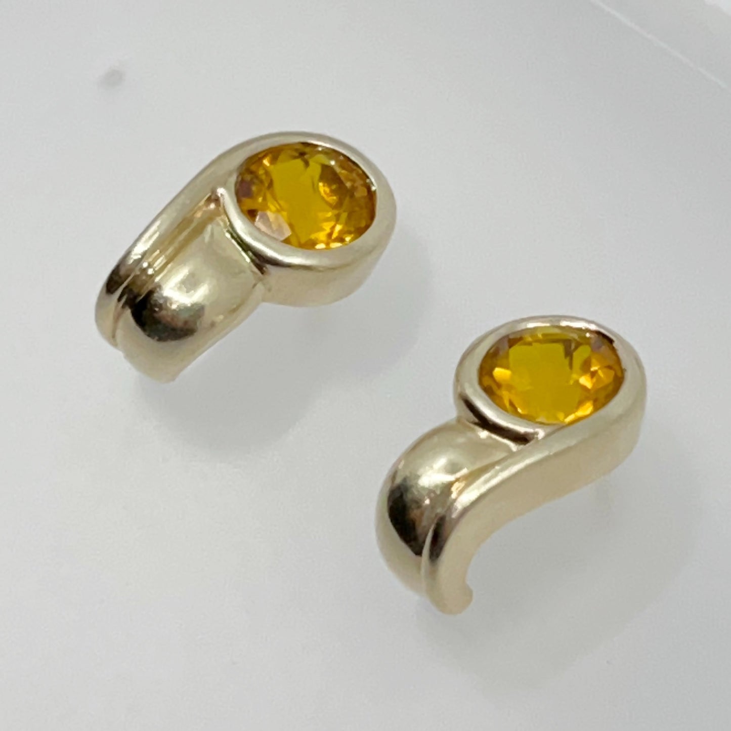 Gold vermeil sterling silver citrine earrings GM938