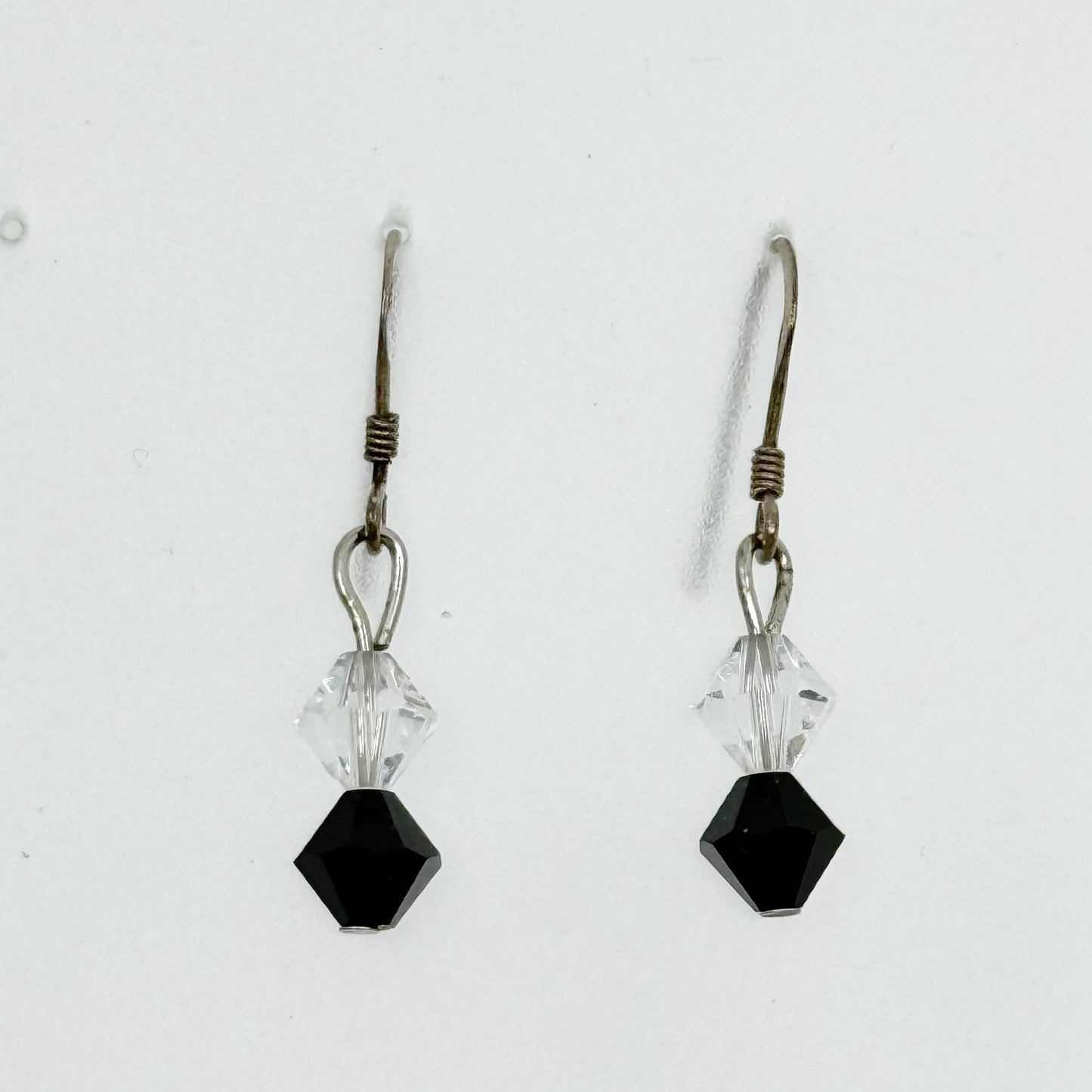 Hand Made sterling silver crystal bead earrings