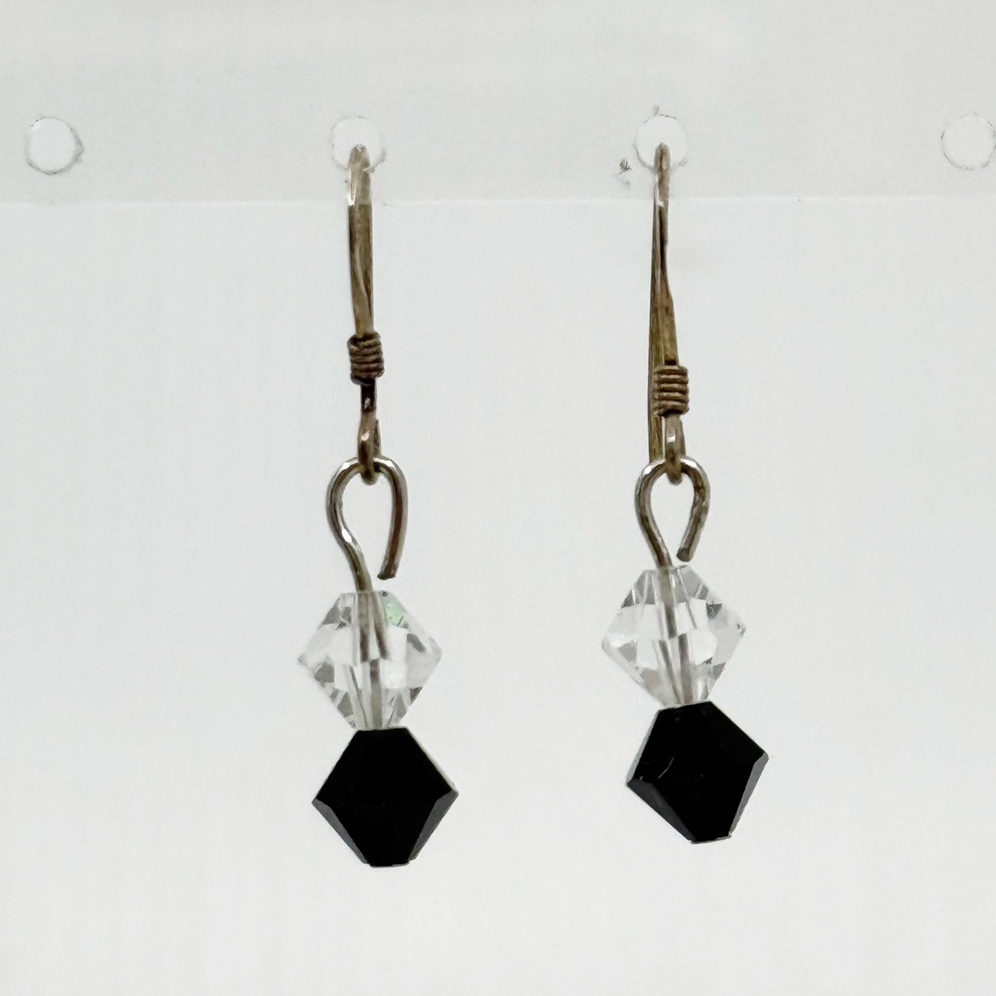 Hand Made sterling silver crystal bead earrings