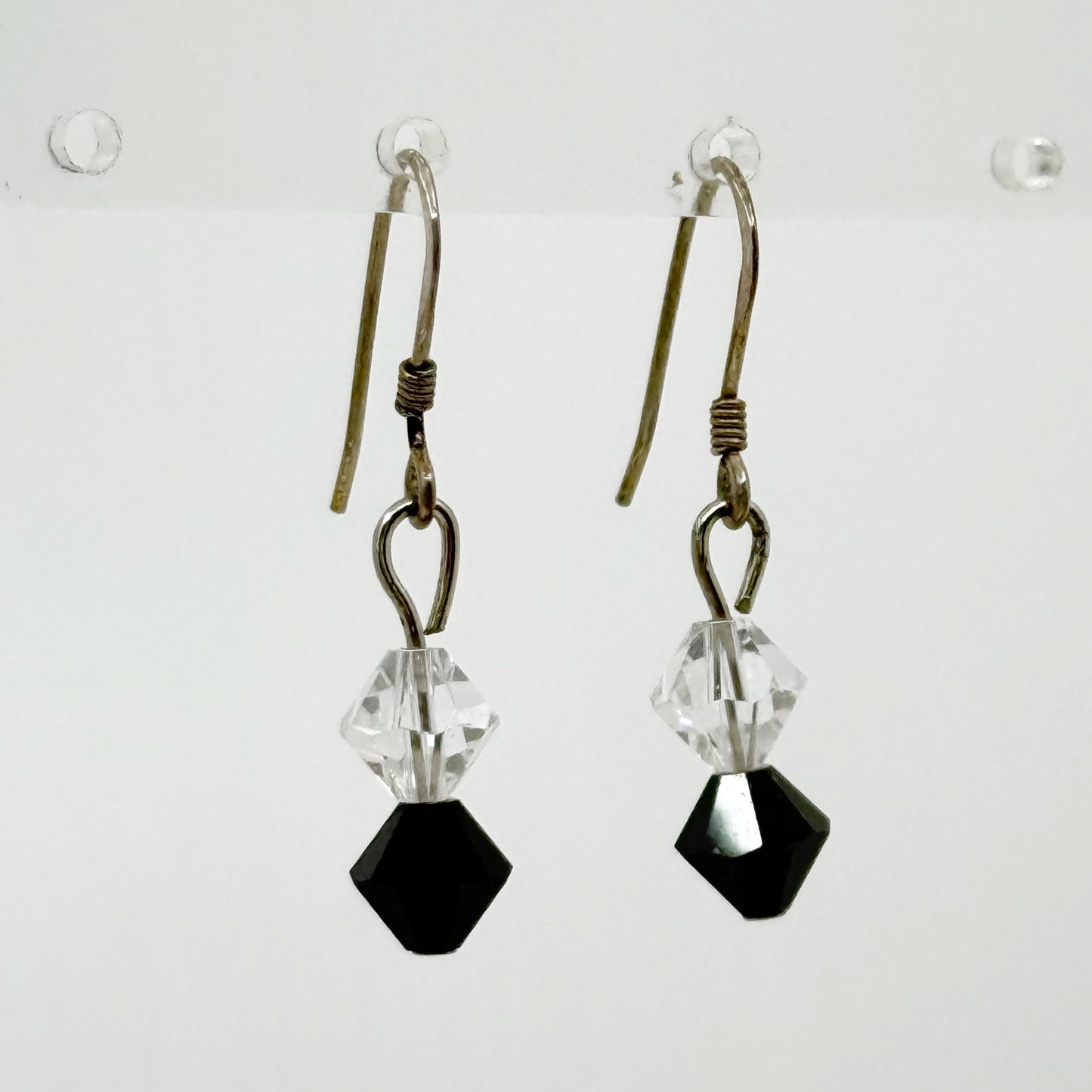 Hand Made sterling silver crystal bead earrings