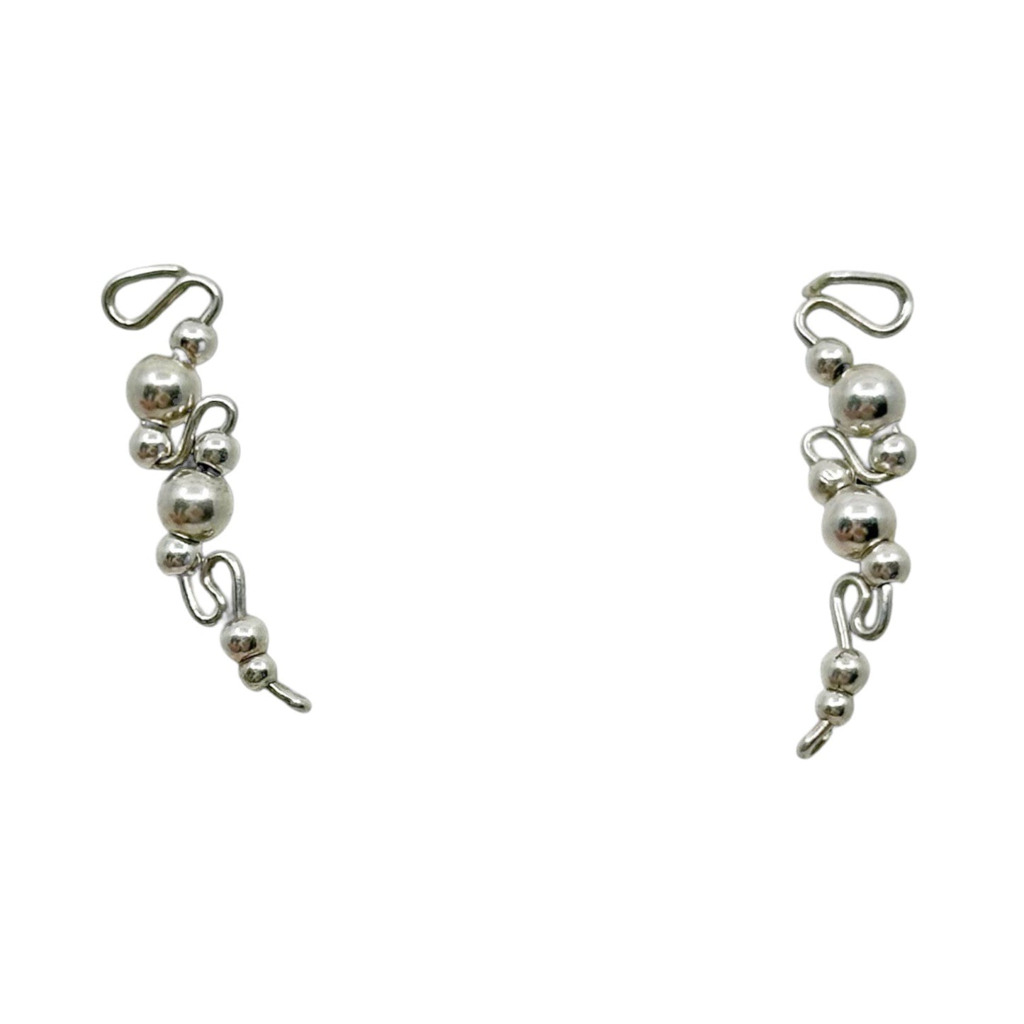 Hand Made sterling silver bead earrings