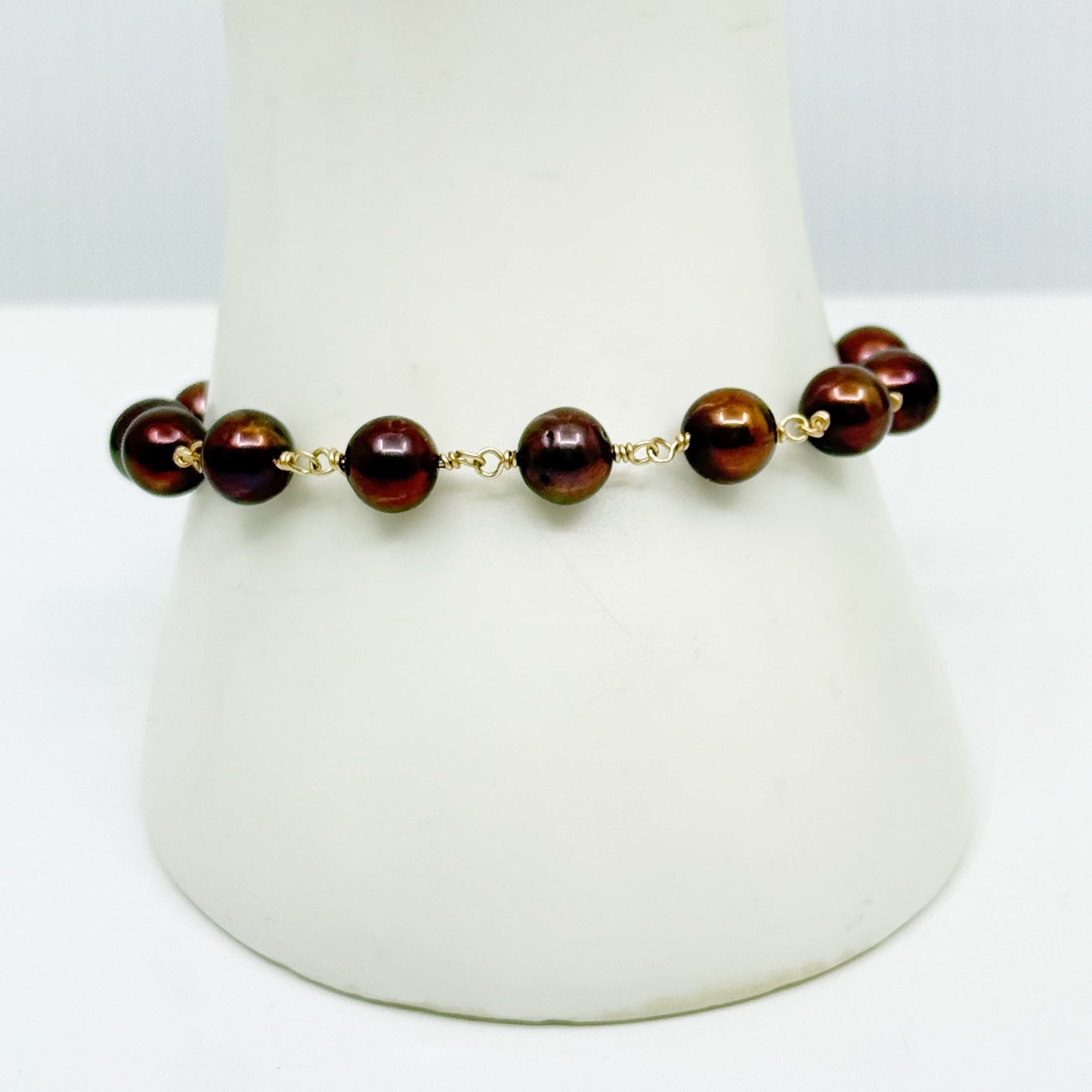 Hand Made 14k gold filled freshwater pearl bracelet