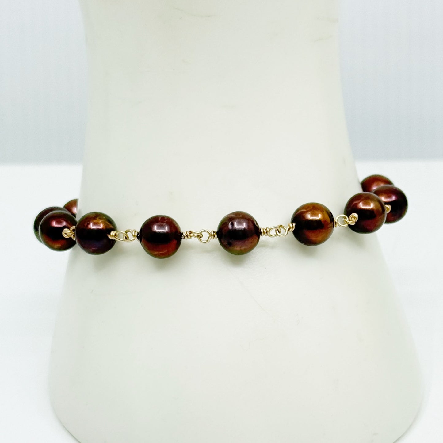 Hand Made 14k gold filled freshwater pearl bracelet