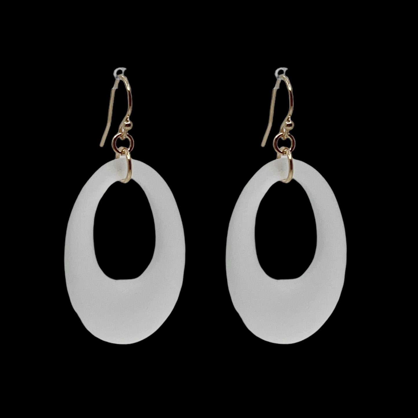 14k Gold Filled frosted rock crystal hoop earrings