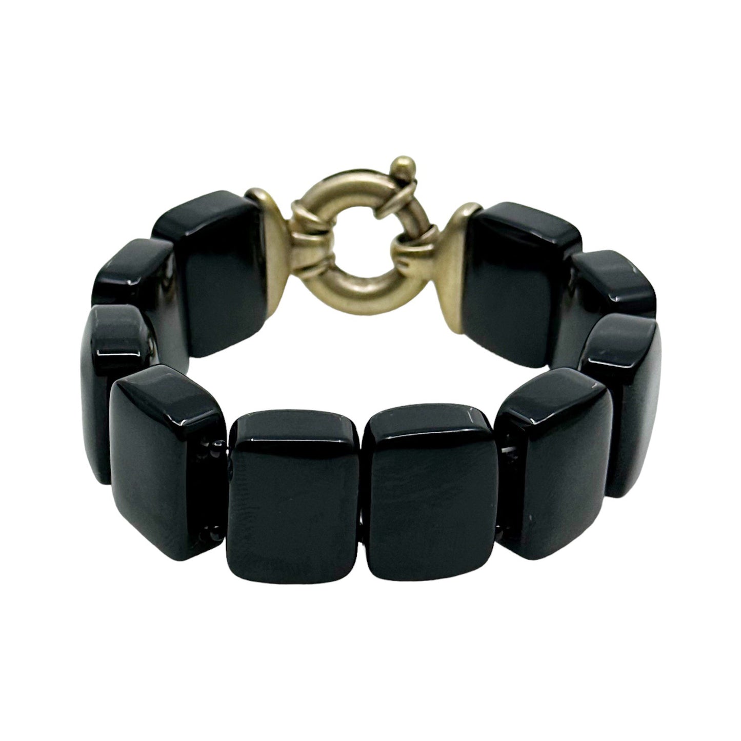 Gold Vermeil sterling silver onyx bracelet