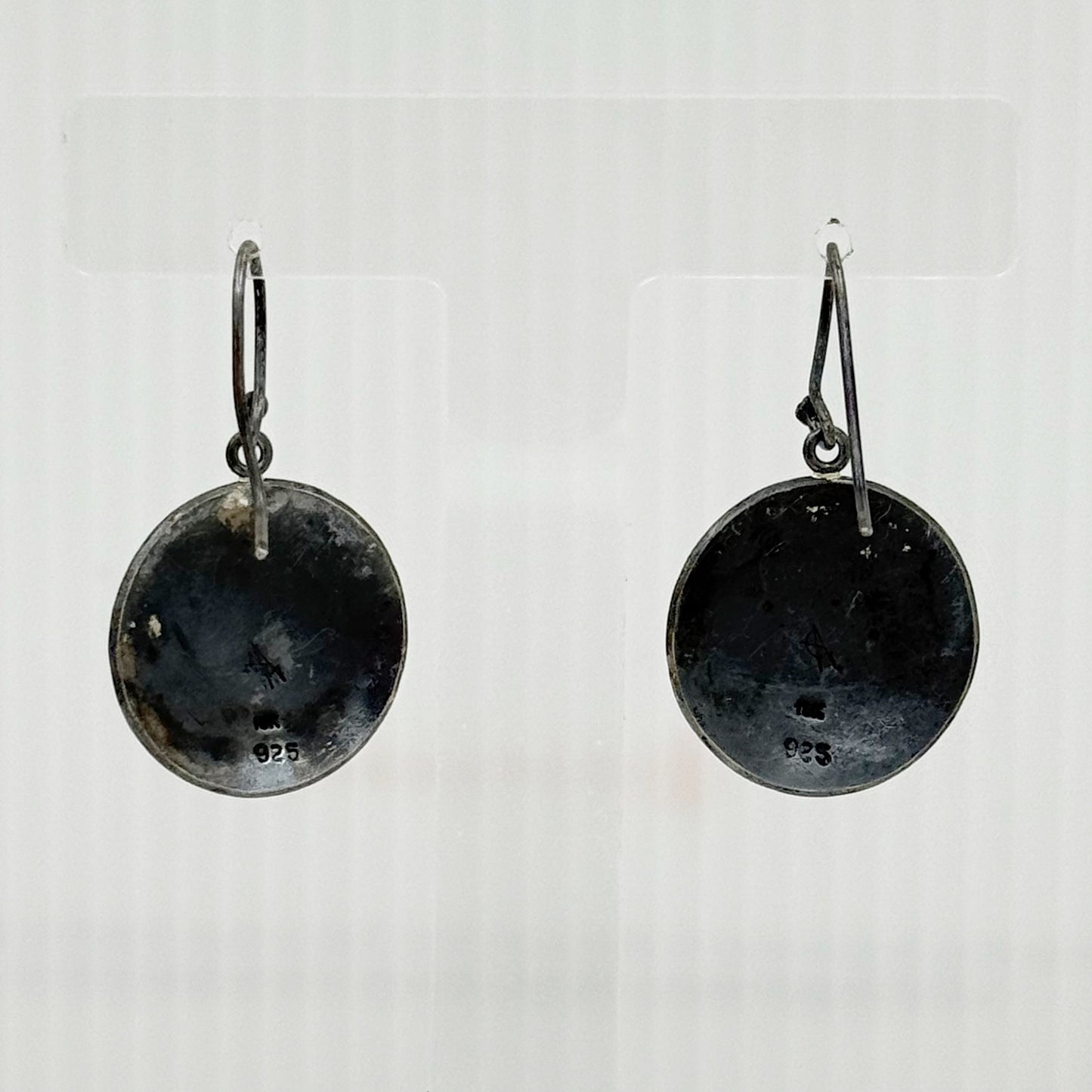 Contemporary 18k gold & sterling silver drop earrings - GM96