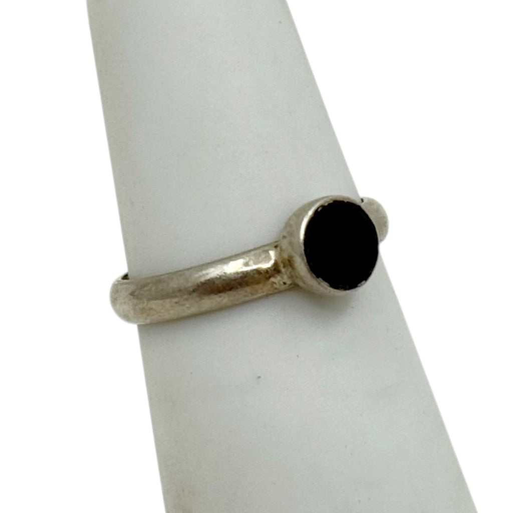 Hand made sterling silver onyx ring - GM967
