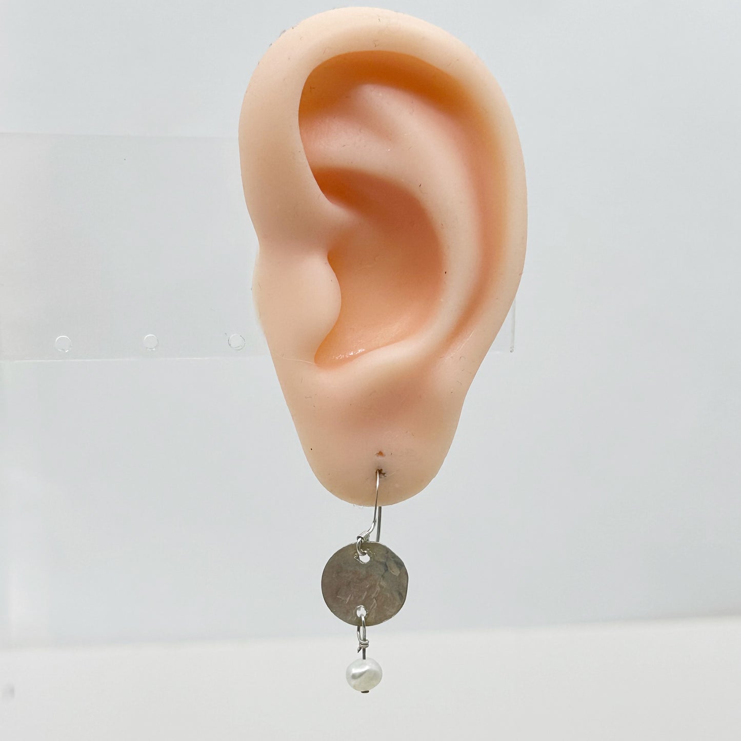 Hand Made sterling silver Pearl drop earrings