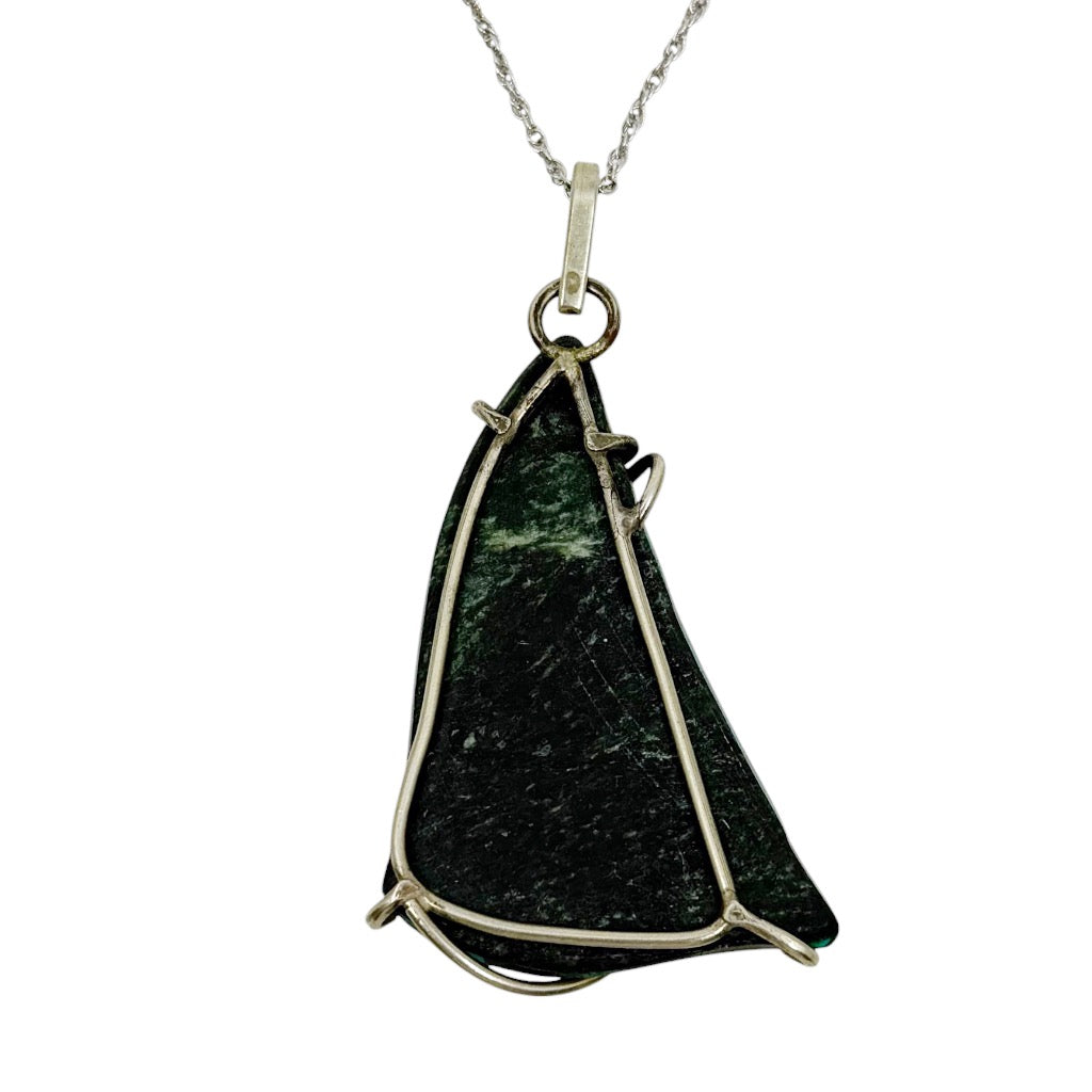Hand Made sterling silver malachite pendant - GM985