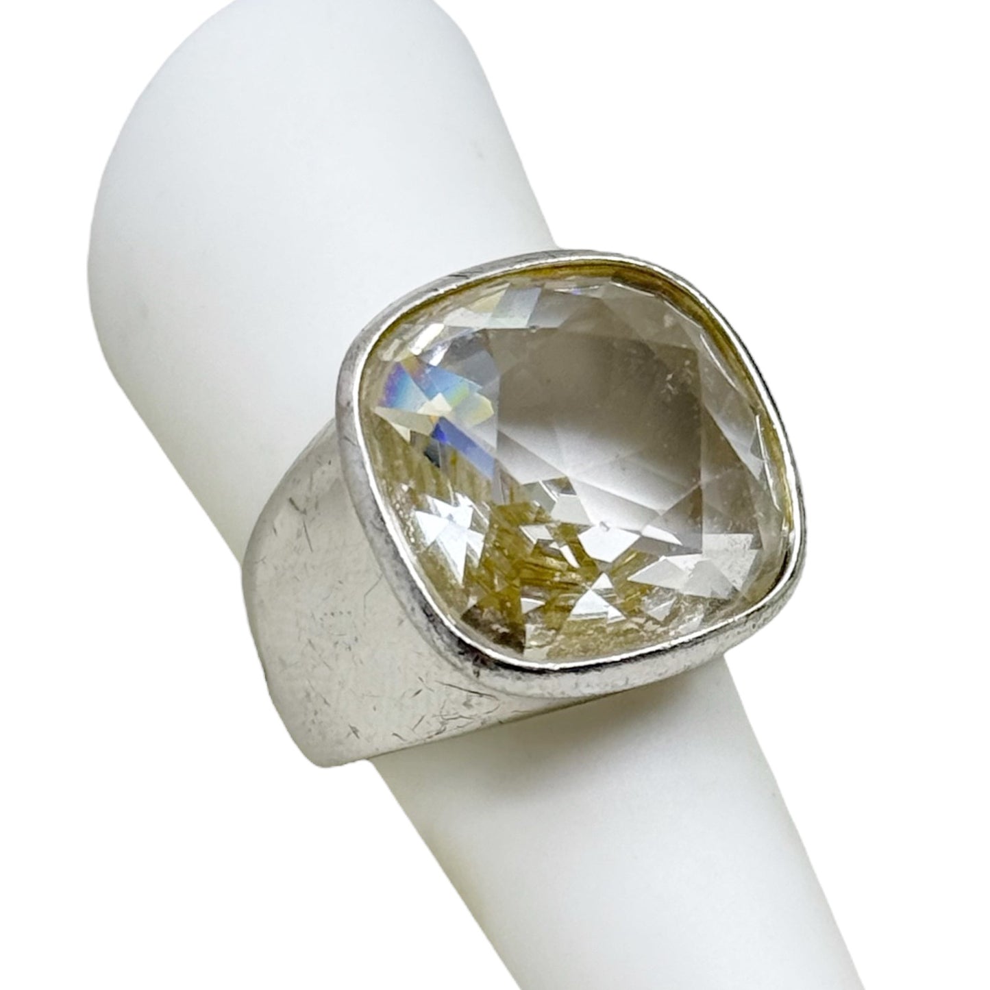 Bold Sterling Silver Swarovski crystal ring - GM198