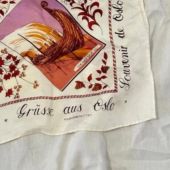 Monsterbe Skyttet the City of OSLO, Norway Silk Scarf