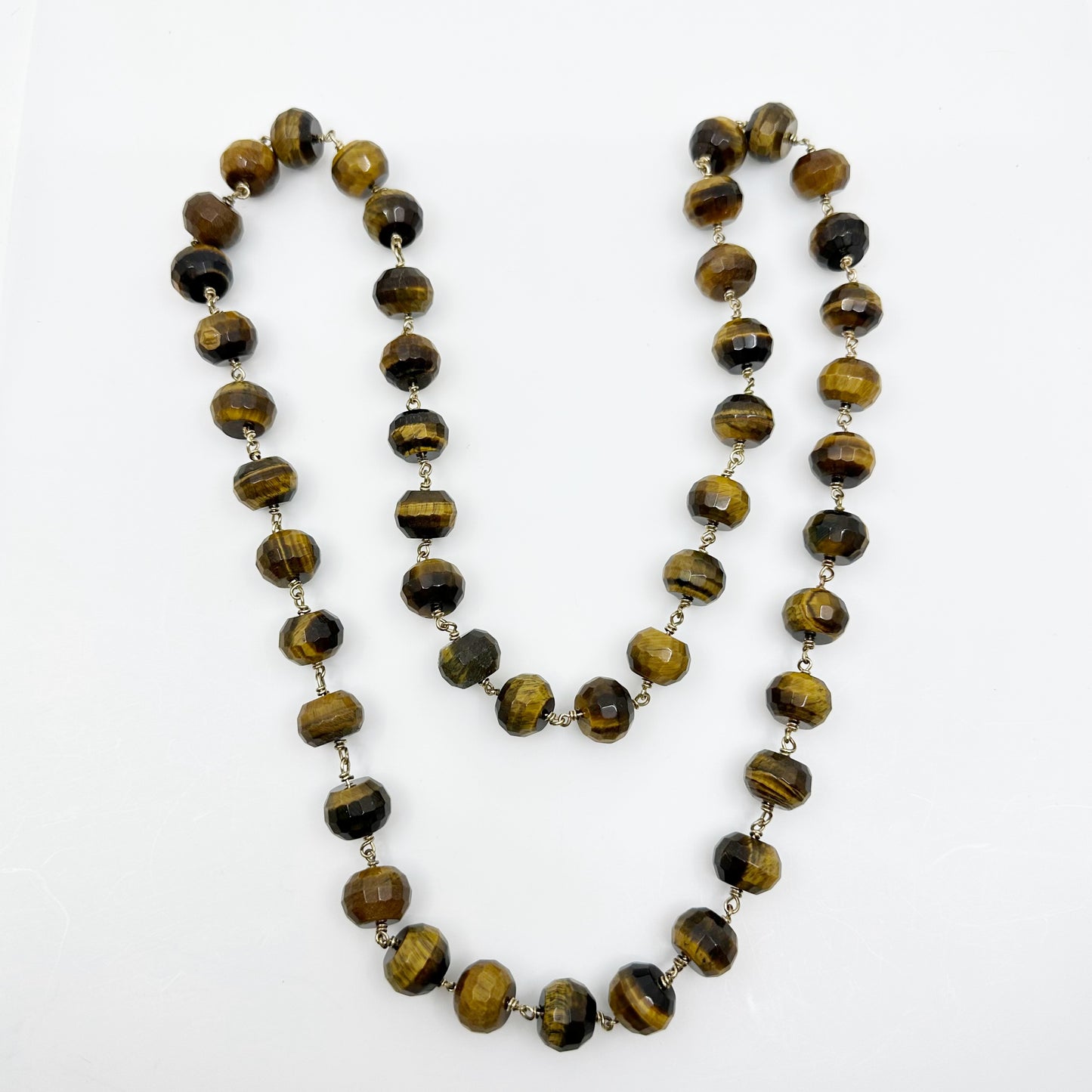 Gold Filled 15mm tiger eye bead necklace