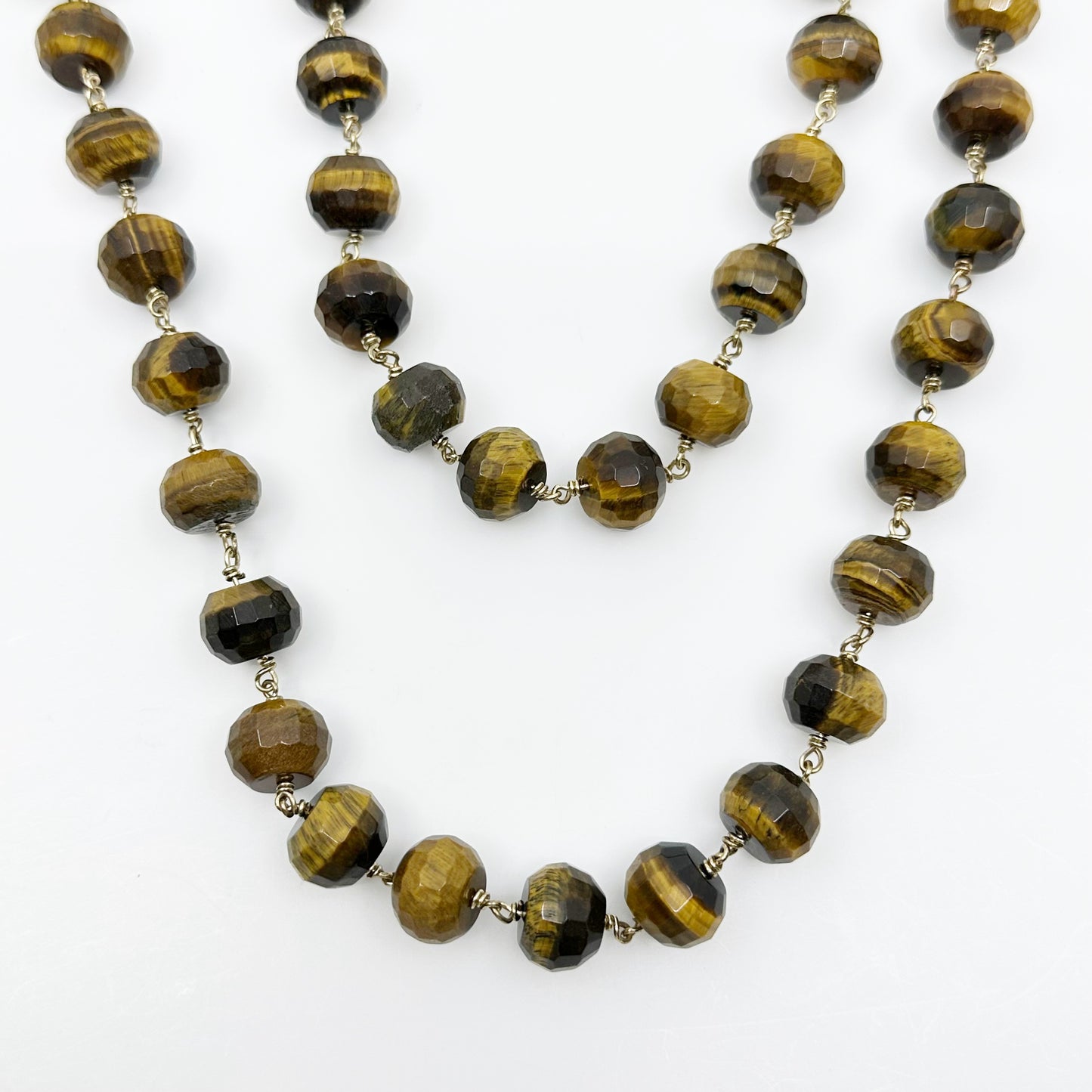 Gold Filled 15mm tiger eye bead necklace