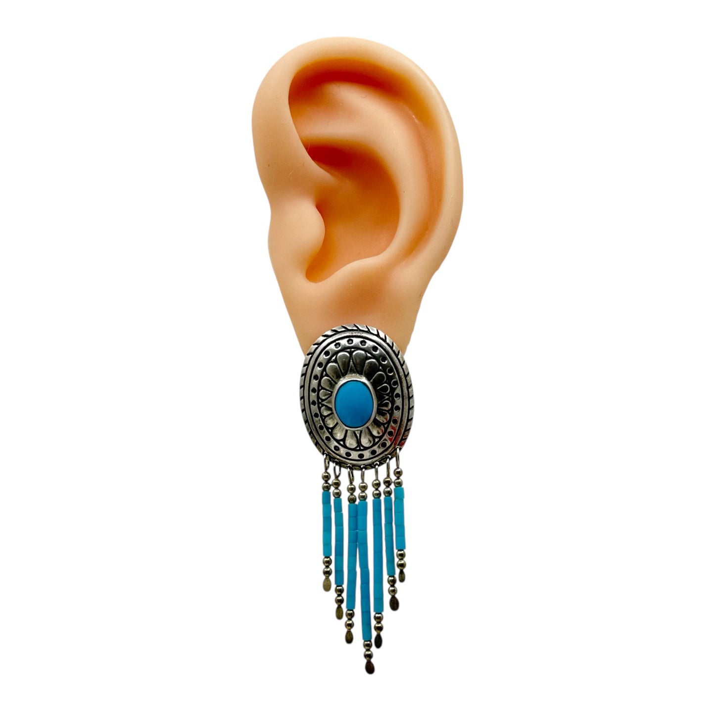 TK Zuni Southwestern sterling silver turquoise drop earrings - GM1