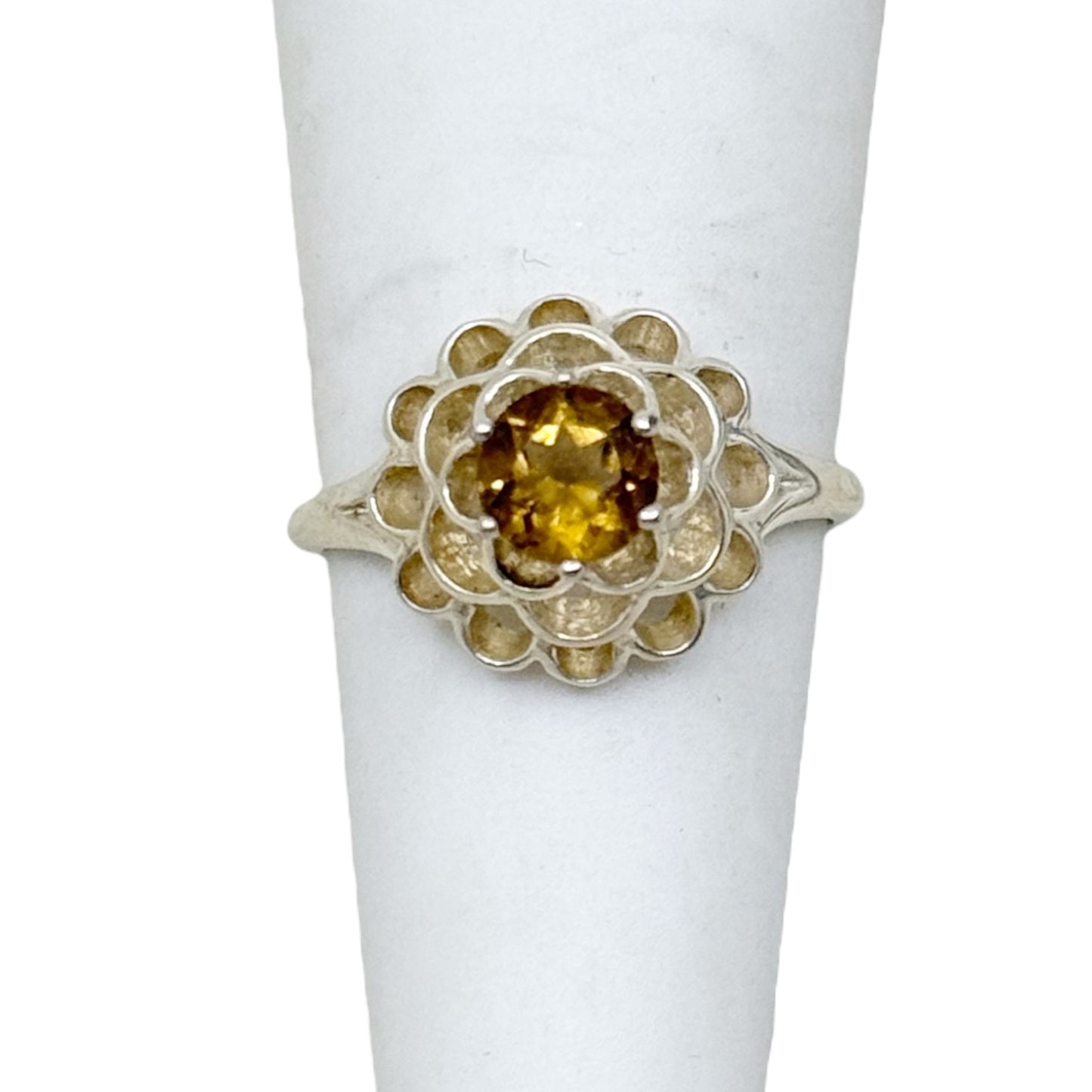 vintage sterling silver citrine ring - GM422