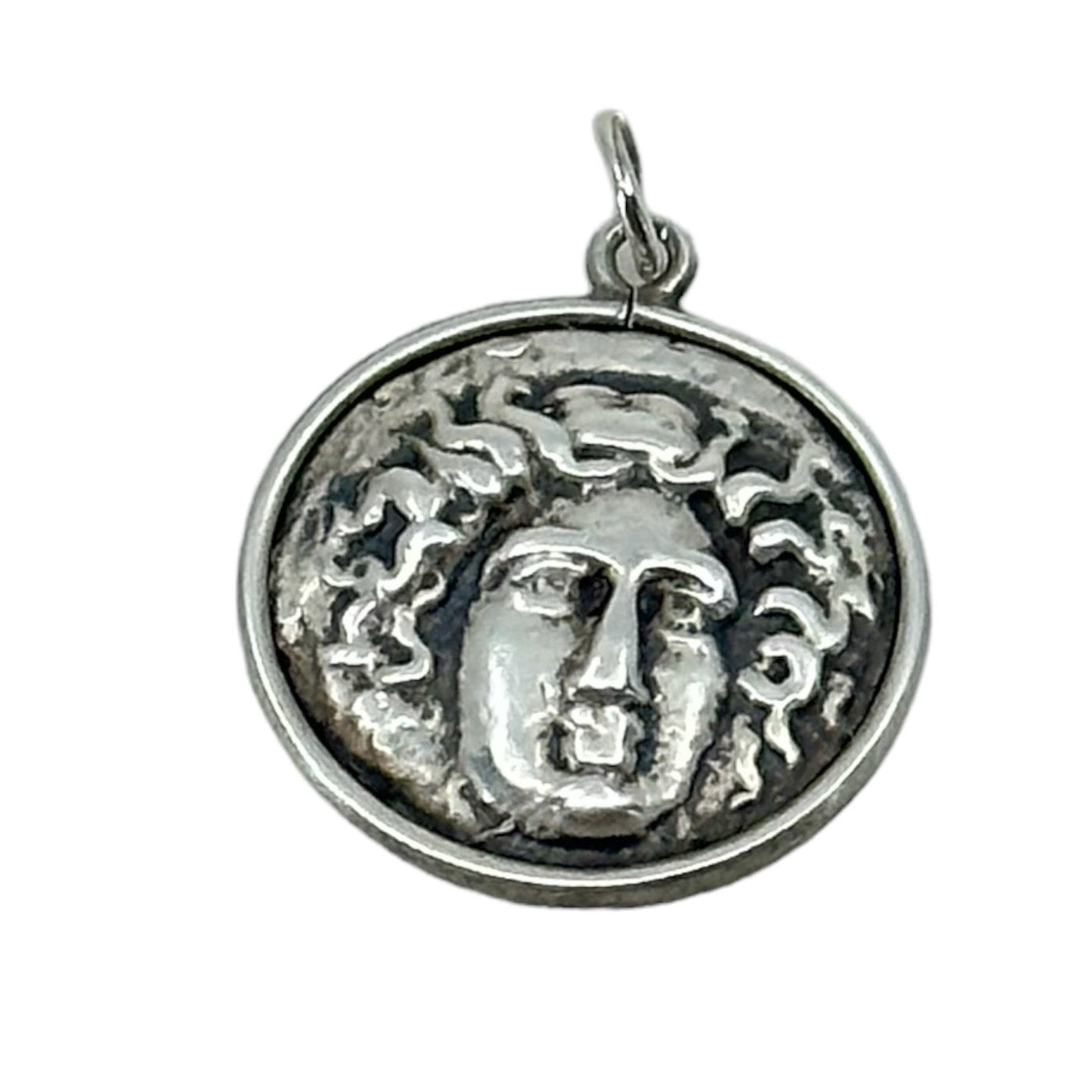 sterling silver LARISSA & ZEUS drachma Greek coin pendant