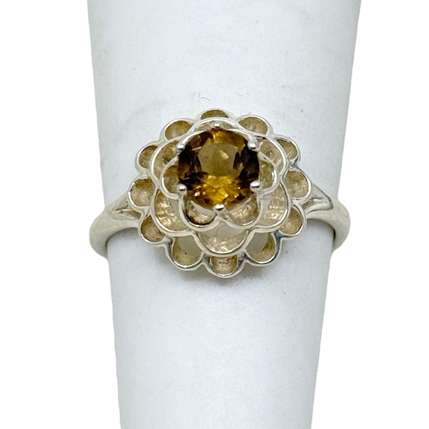 vintage sterling silver citrine ring - GM422