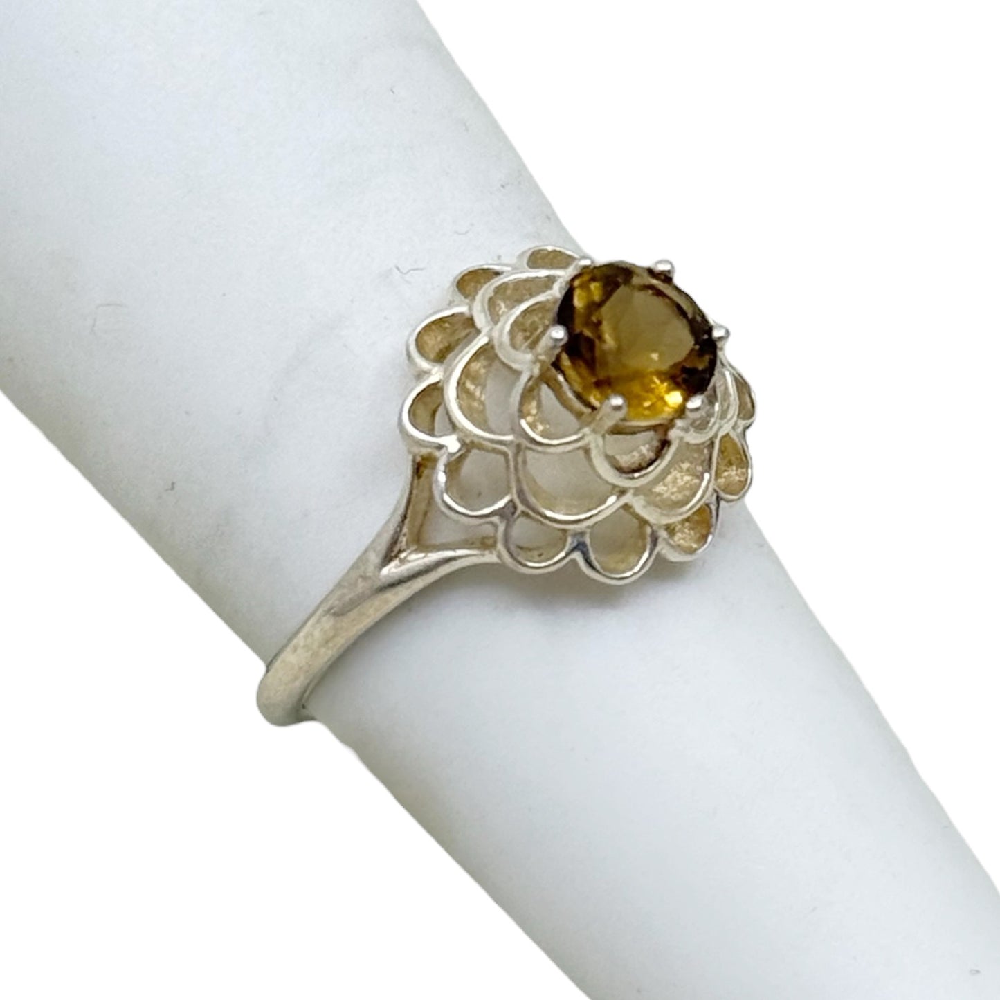 vintage sterling silver citrine ring - GM422