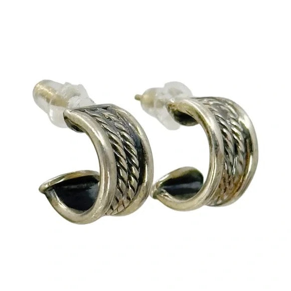 David Yurman sterling silver  Huggies earrings