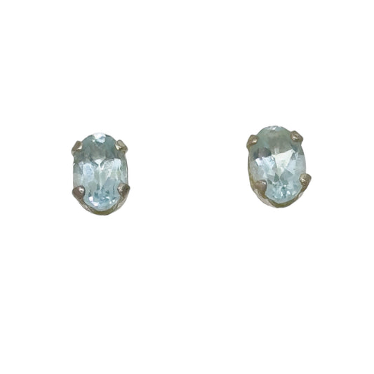 Sterling silver blue topaz stud earrings